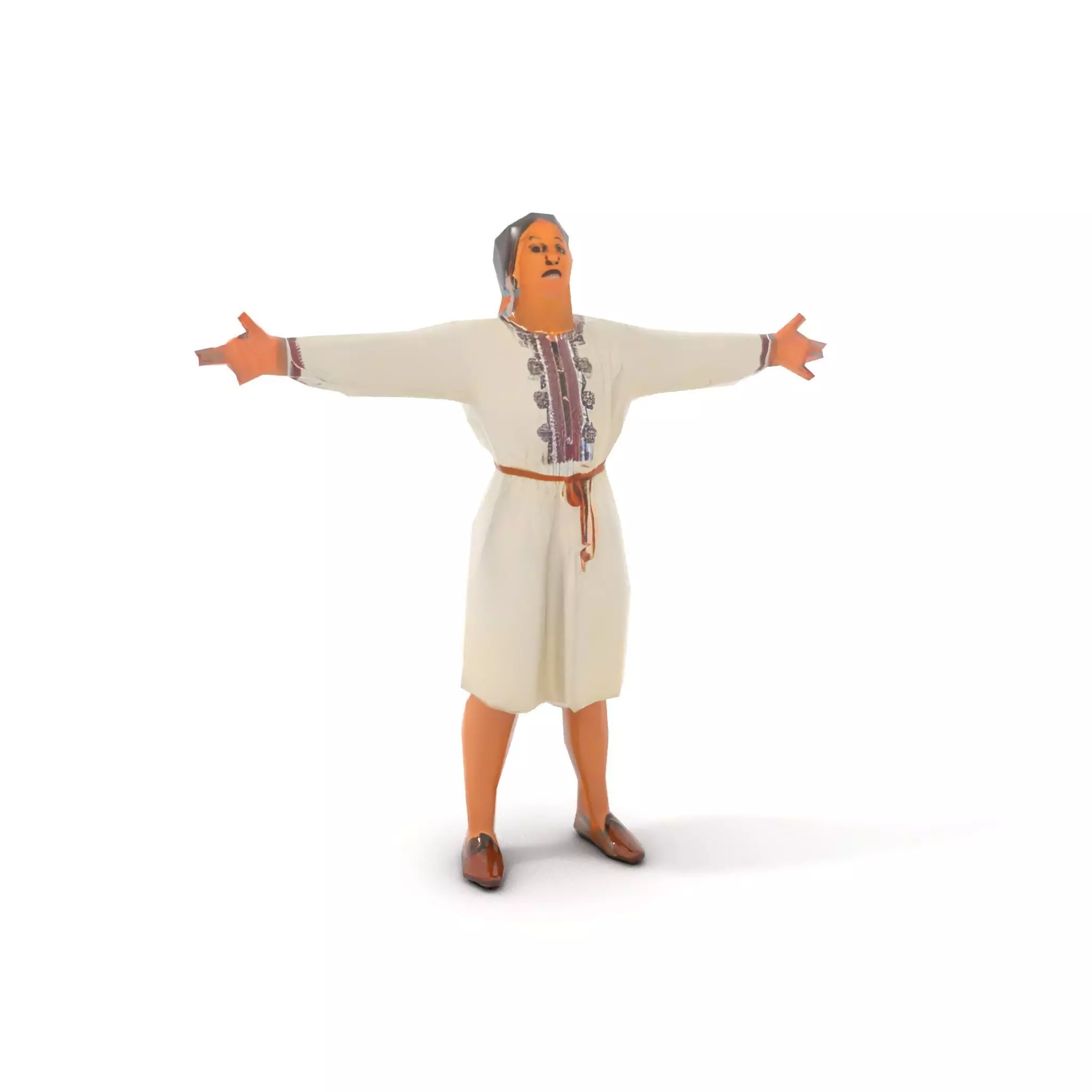 Traditional Dress Character Model Pack with Embroidered Details Low-poly 3D model_8