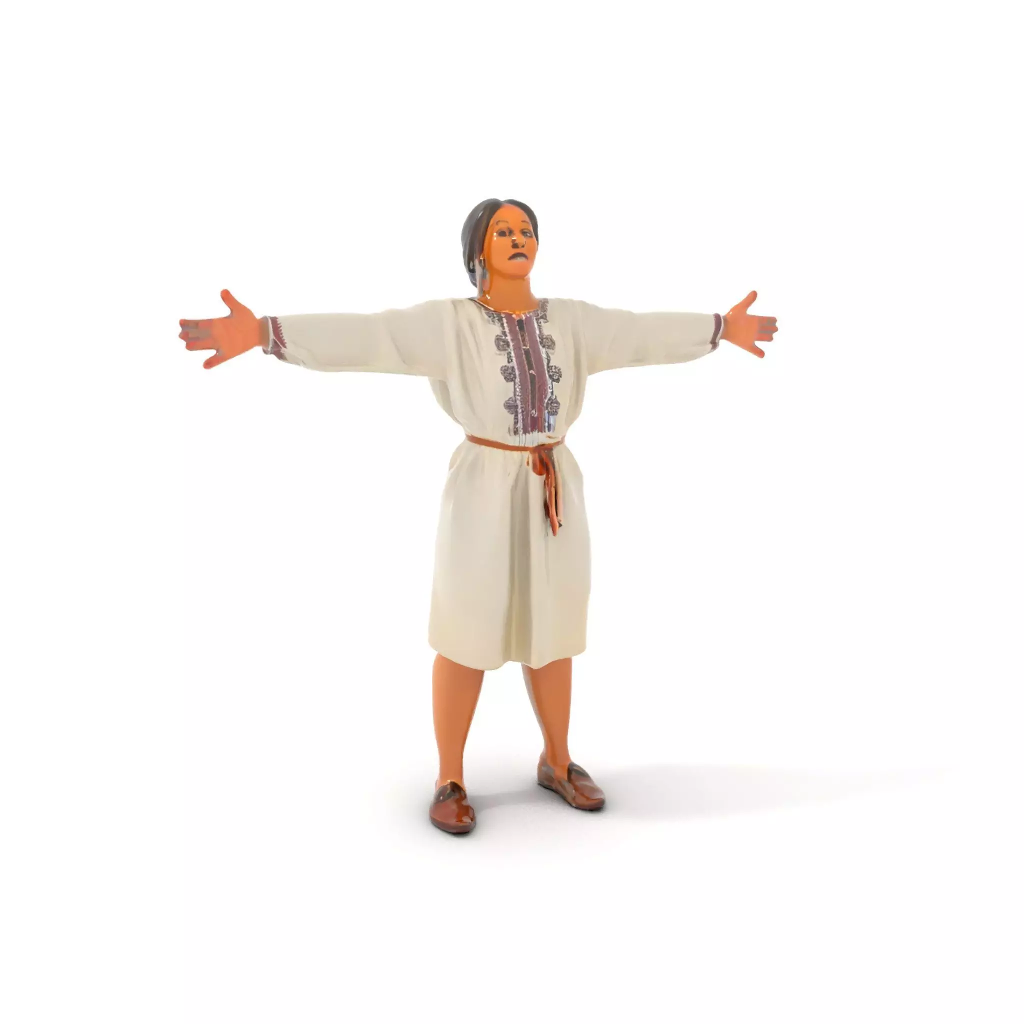 Traditional Dress Character Model Pack with Embroidered Details Low-poly 3D model_0