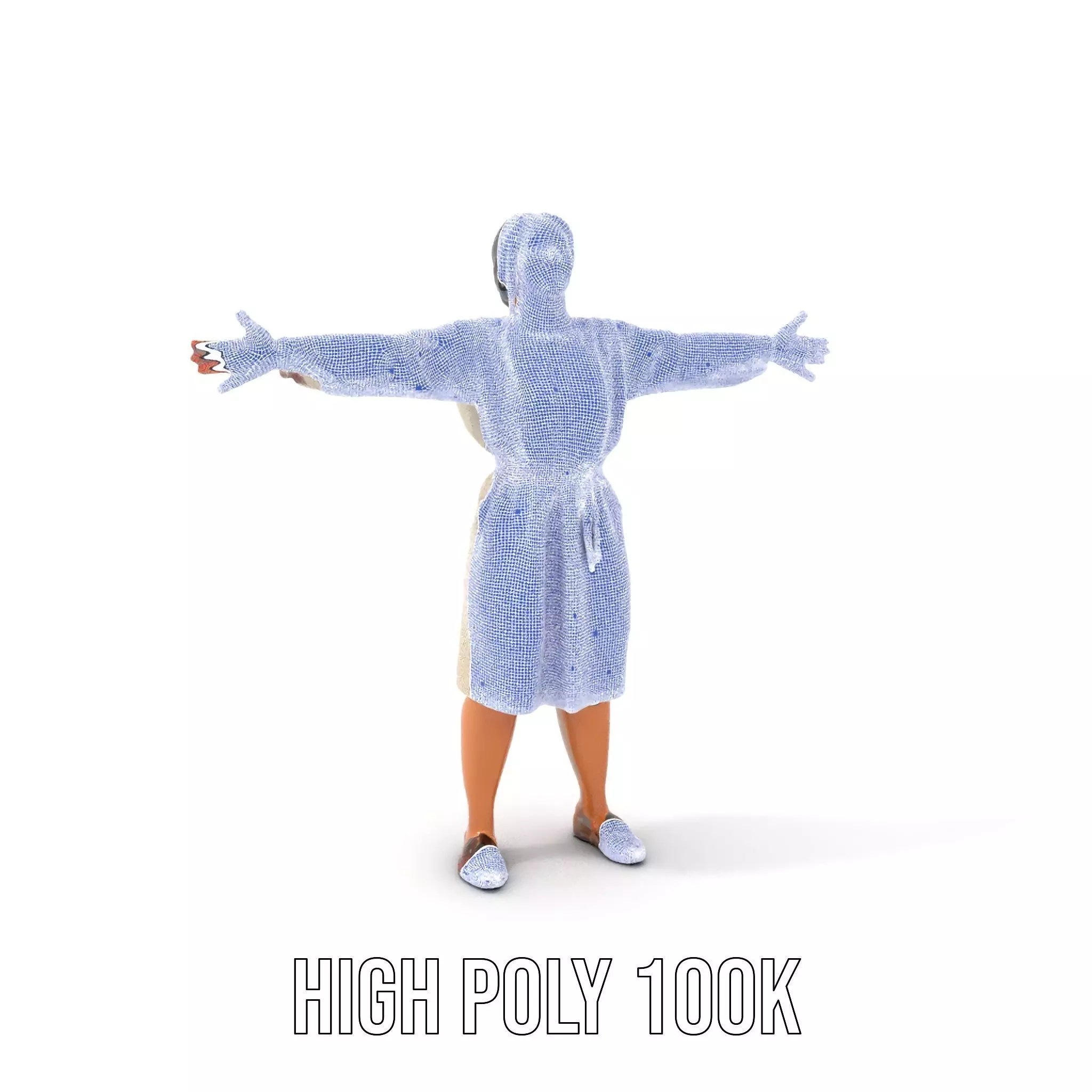 Traditional Dress Character Model Pack with Embroidered Details Low-poly 3D model_5