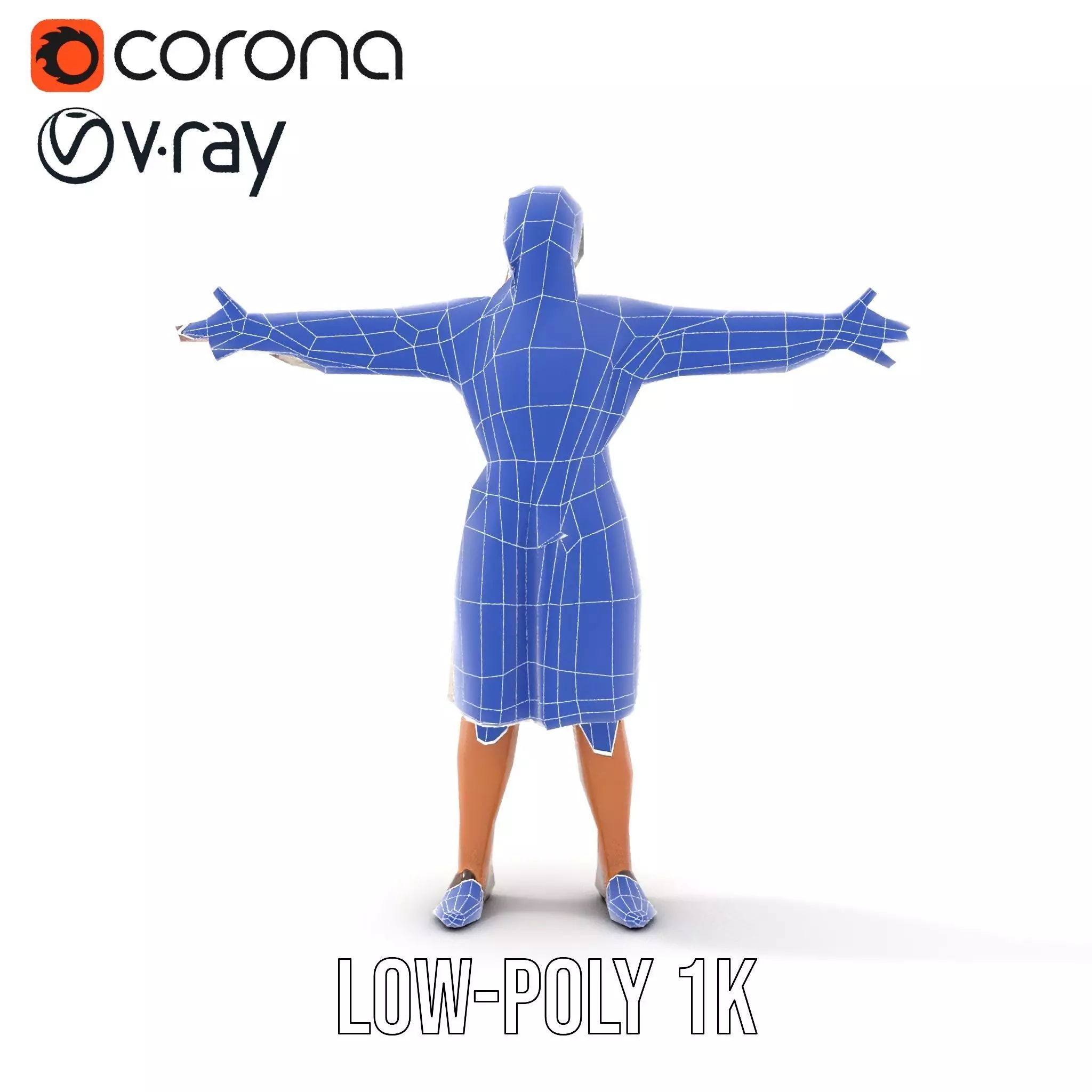 Traditional Dress Character Model Pack with Embroidered Details Low-poly 3D model_23