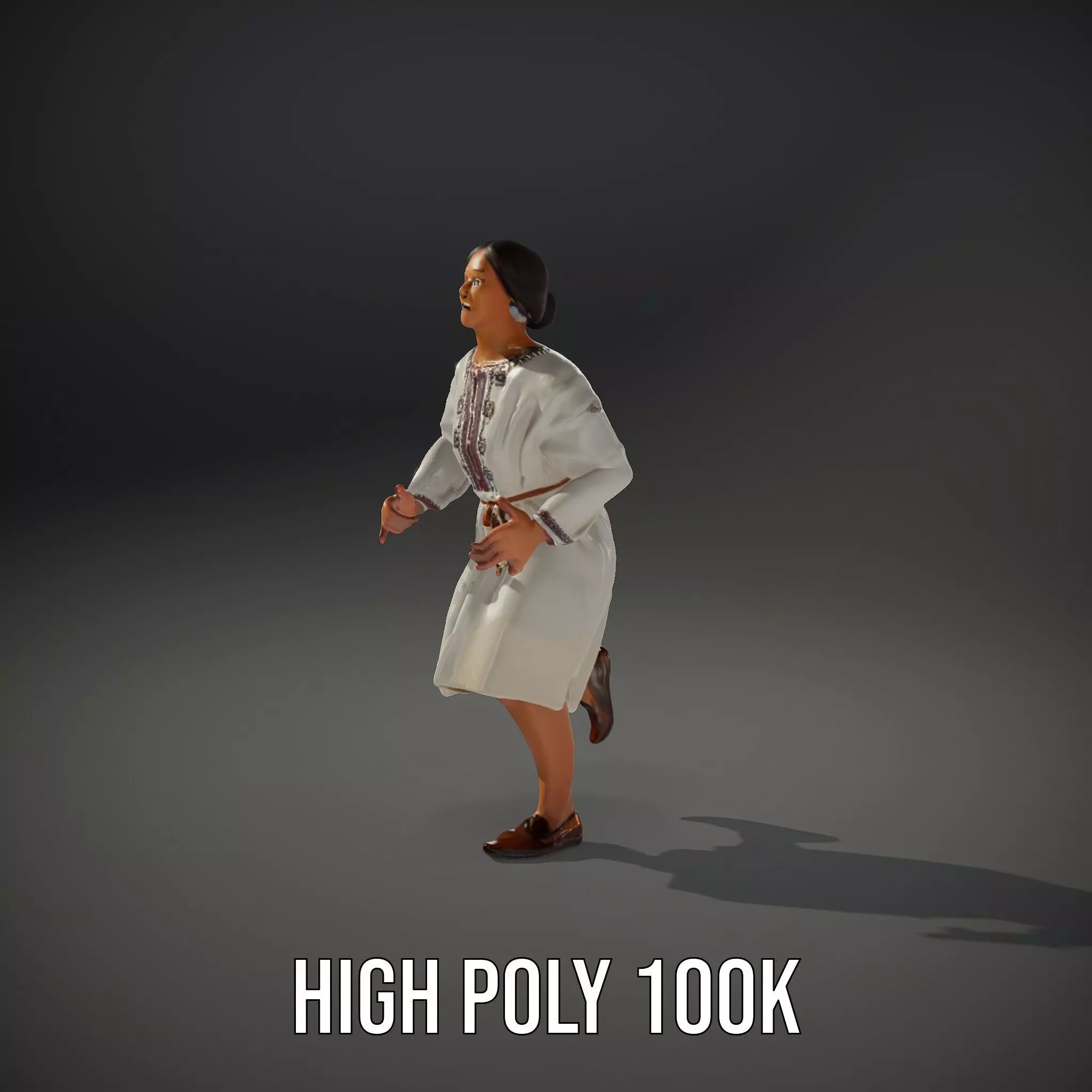 Traditional Dress Character Model Pack with Embroidered Details Low-poly 3D model_34