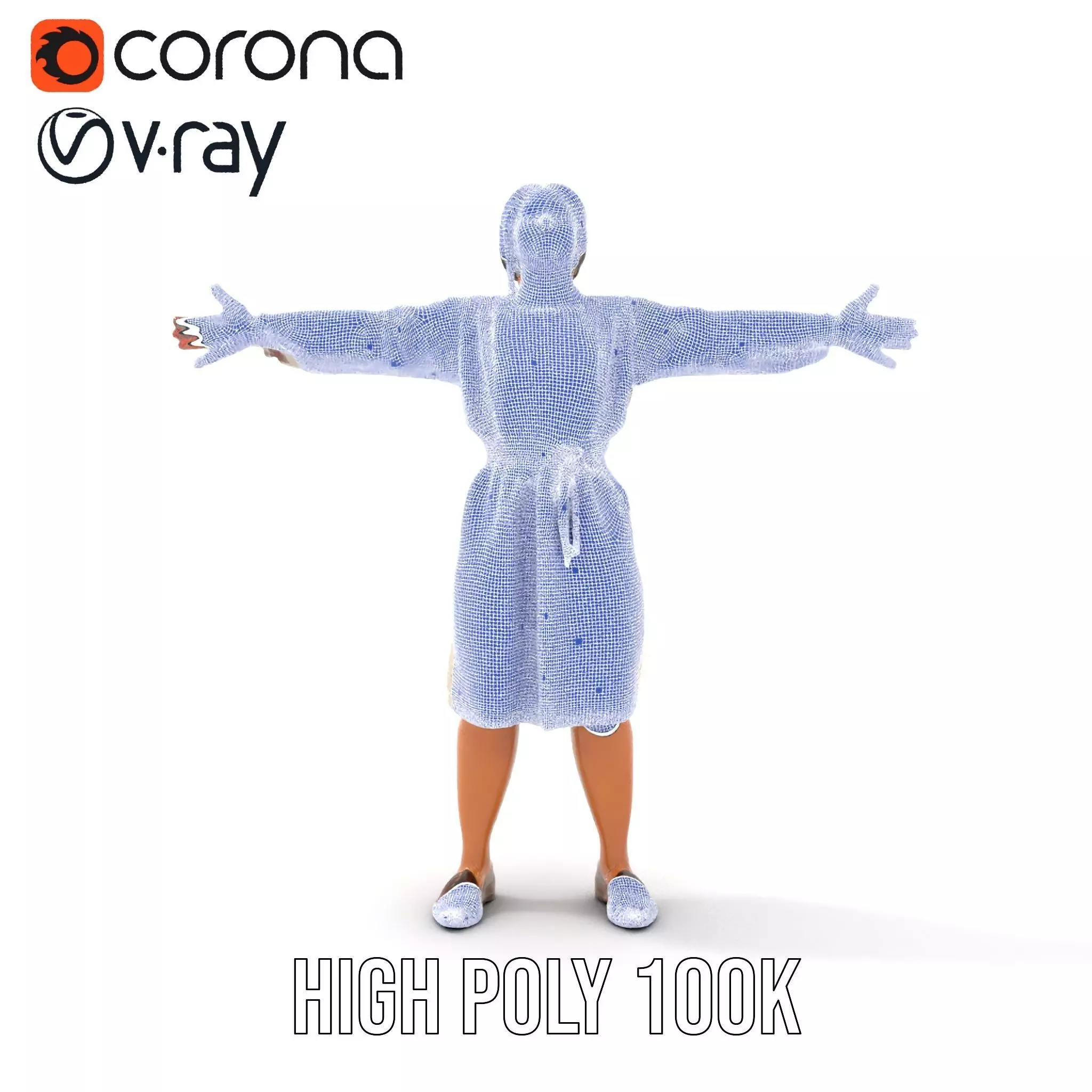 Traditional Dress Character Model Pack with Embroidered Details Low-poly 3D model_27