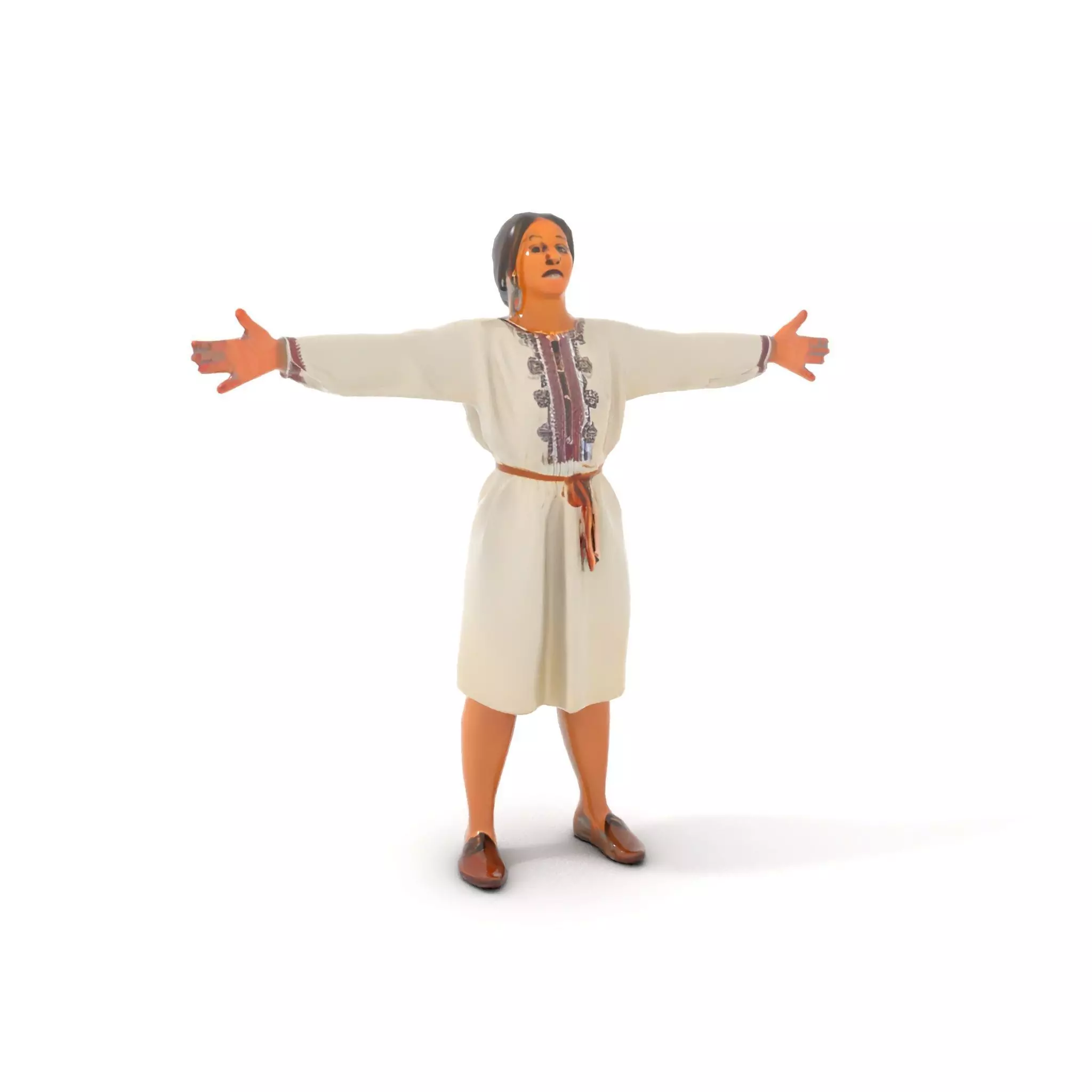 Traditional Dress Character Model Pack with Embroidered Details Low-poly 3D model_6