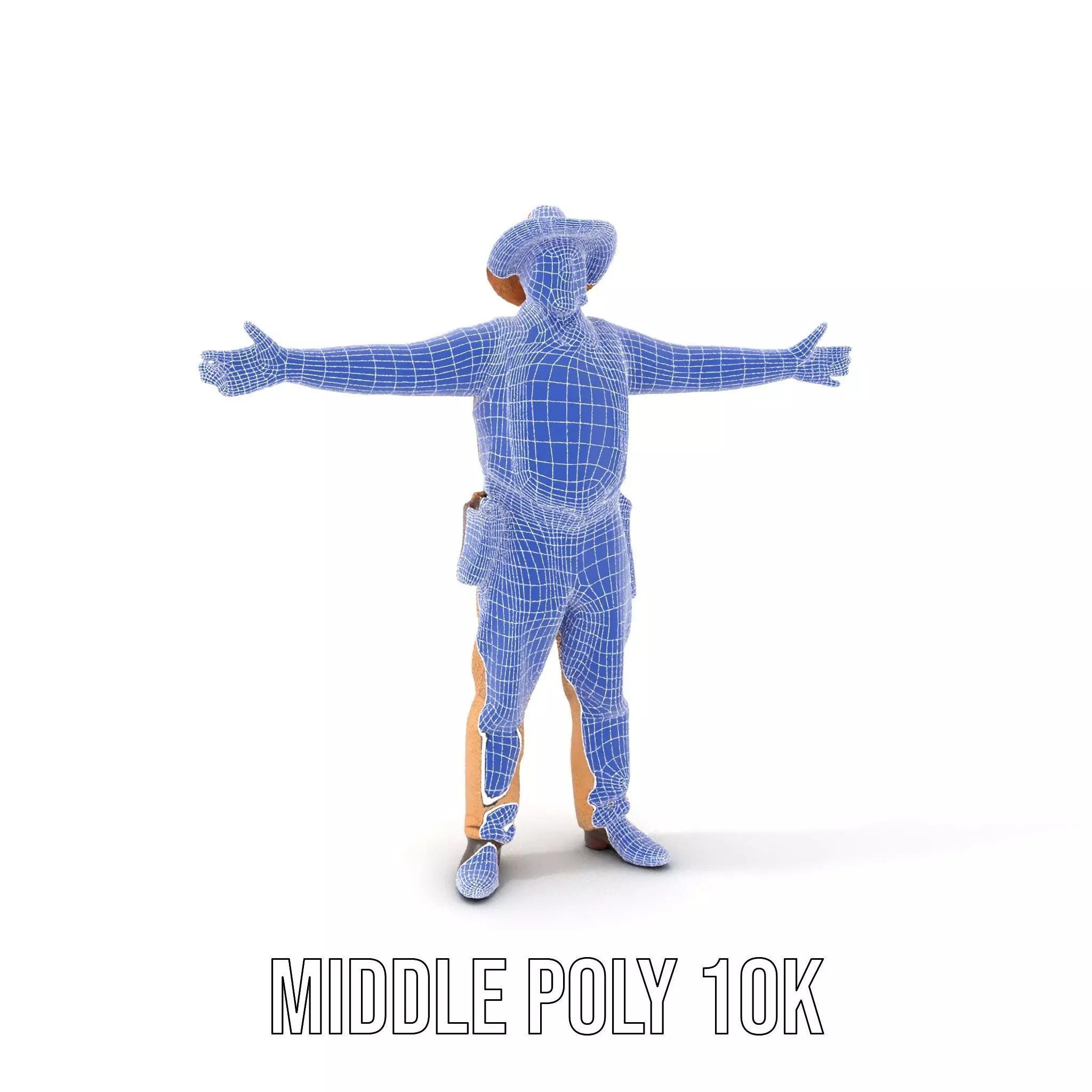 Cowboy Character Model Pack with Textured Vest Low-poly 3D model_16