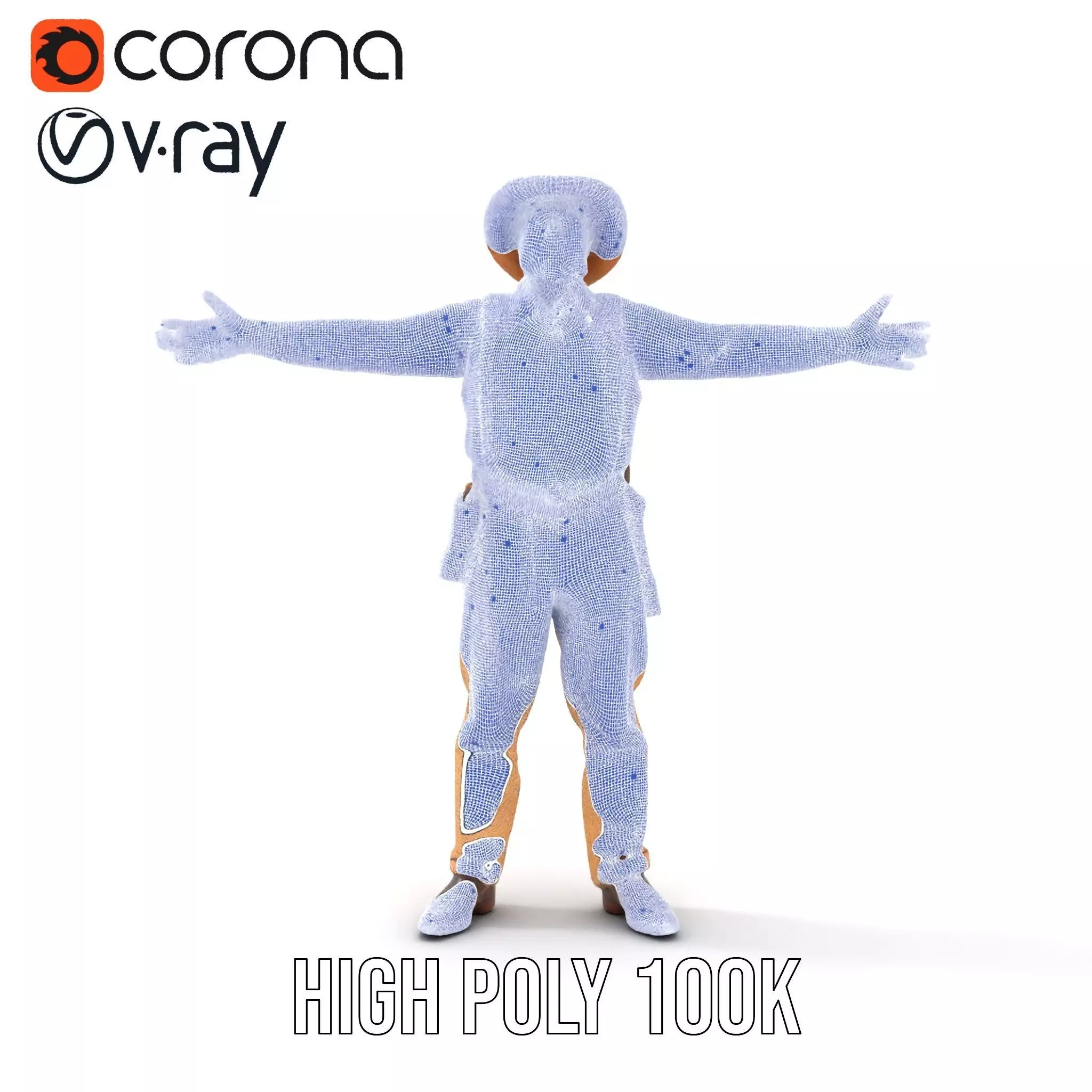 Cowboy Character Model Pack with Textured Vest Low-poly 3D model_35