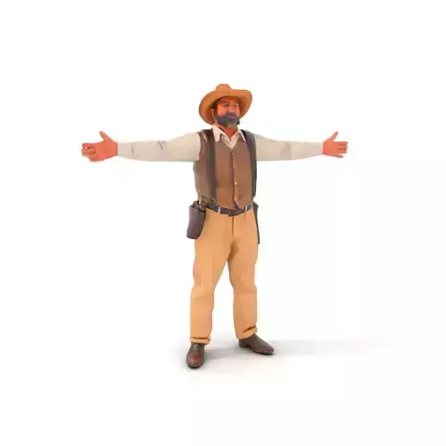 Cowboy Character Model Pack with Textured Vest Low-poly 3D model Cowboy Character Model Pack with Textured Vest Low-poly 3D model