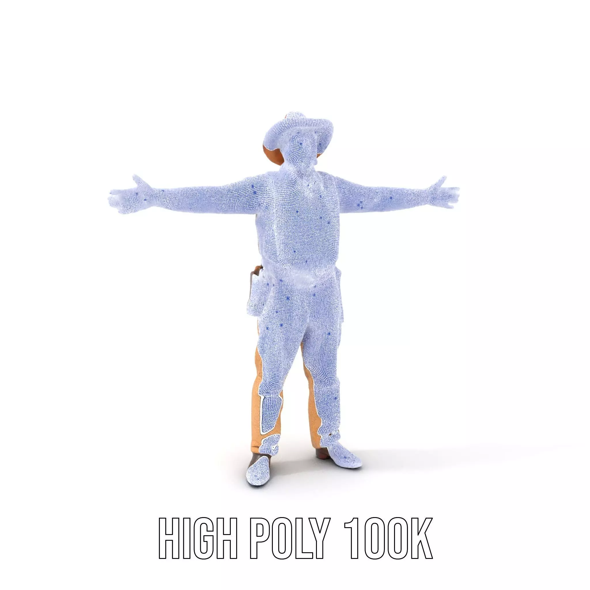 Cowboy Character Model Pack with Textured Vest Low-poly 3D model_5