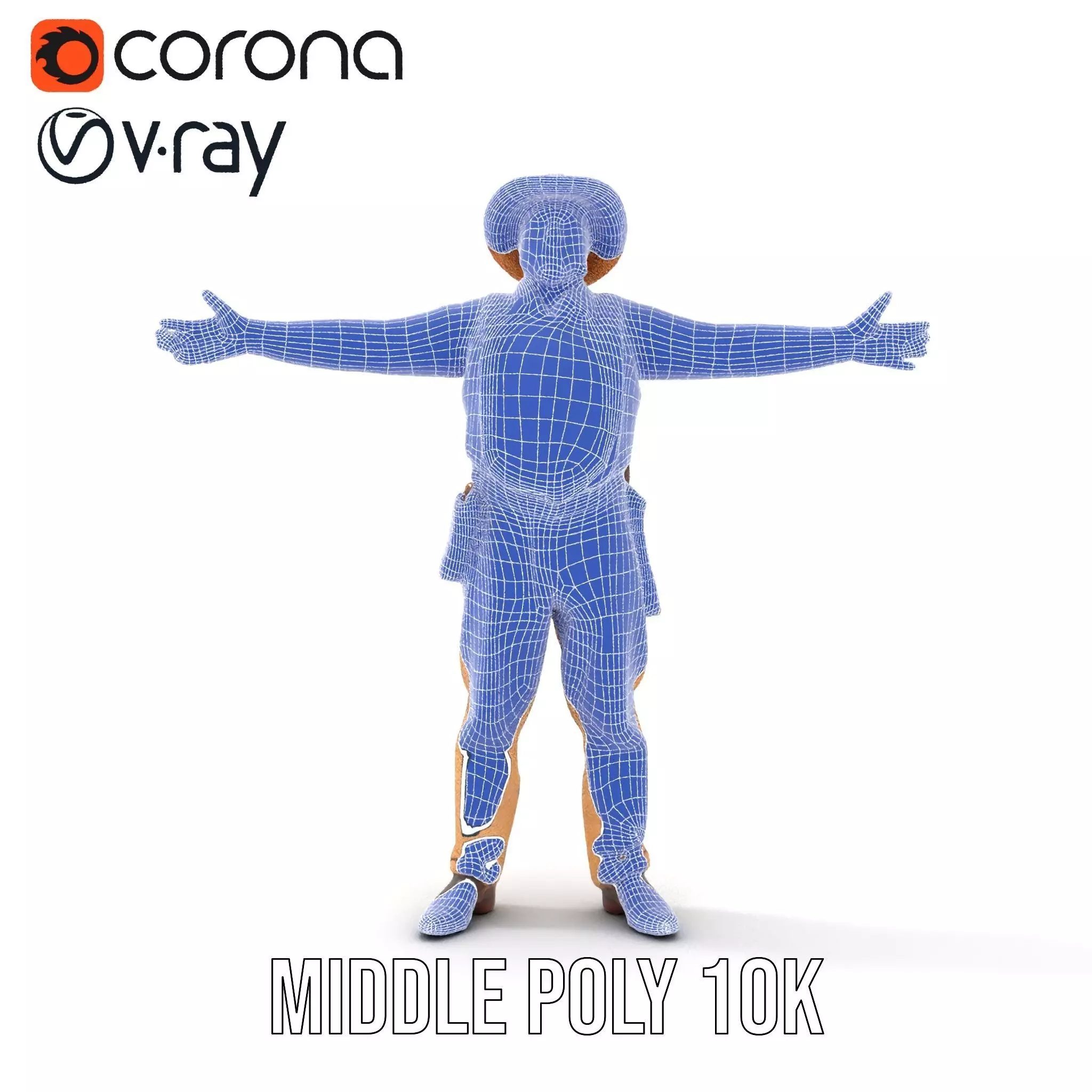 Cowboy Character Model Pack with Textured Vest Low-poly 3D model_27