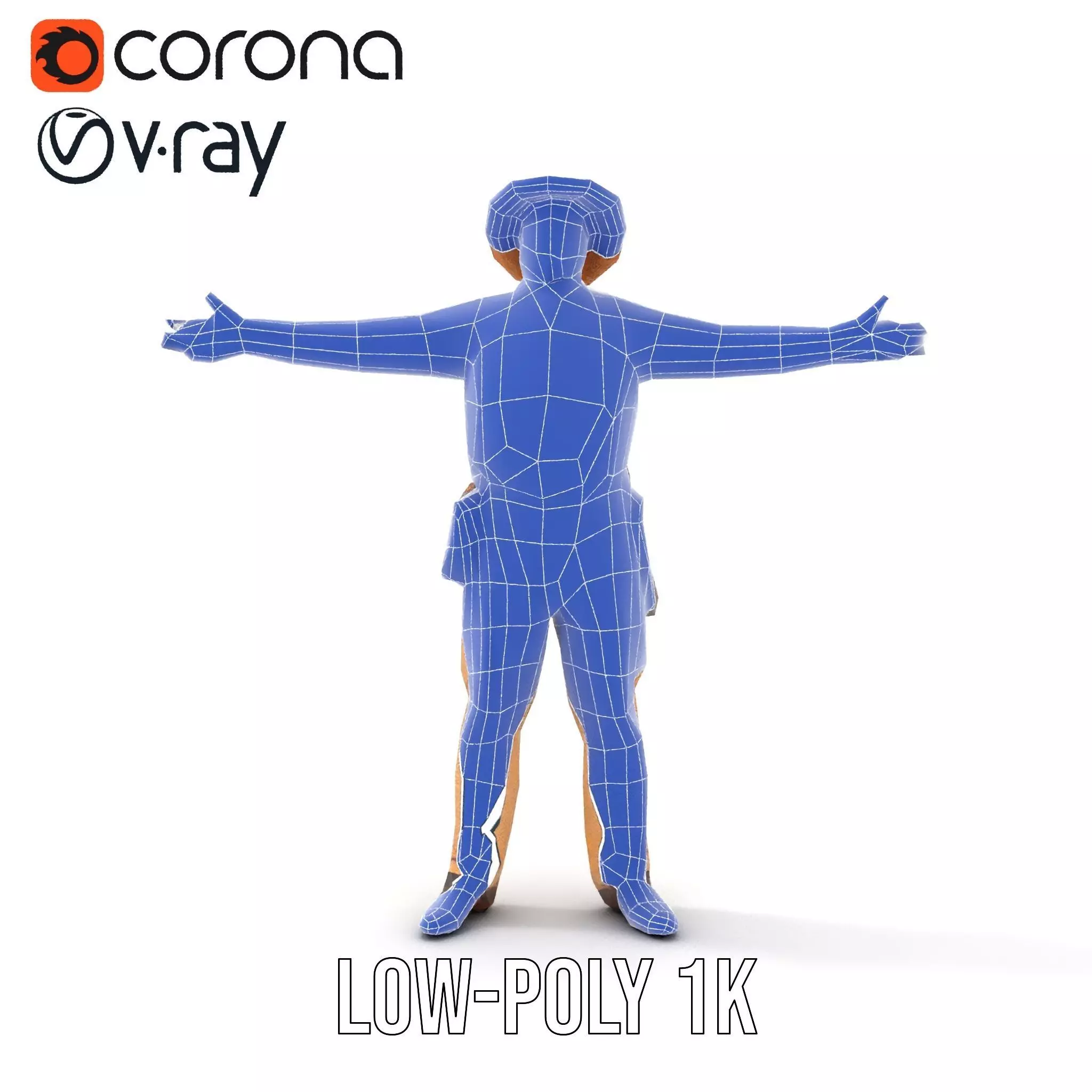 Cowboy Character Model Pack with Textured Vest Low-poly 3D model_28