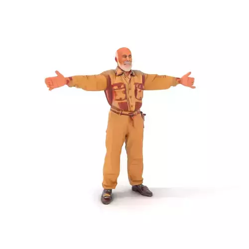 Senior Male Character Model Pack with Textured Outfit Low-poly 3D model Senior Male Character Model Pack with Textured Outfit Low-poly 3D model