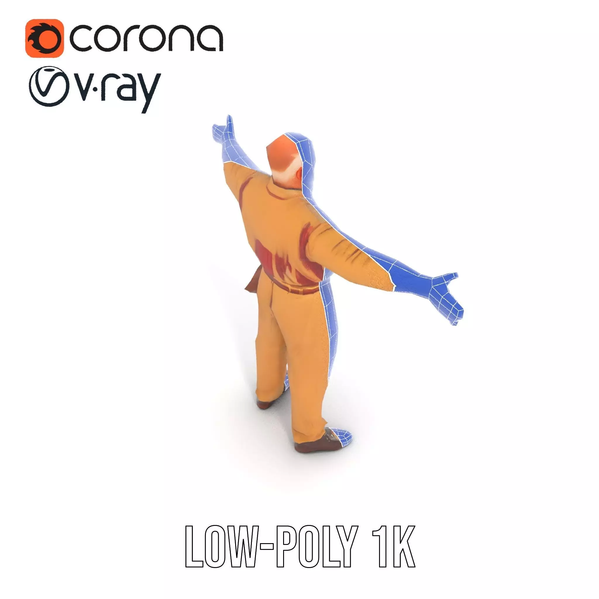 Senior Male Character Model Pack with Textured Outfit Low-poly 3D model_23