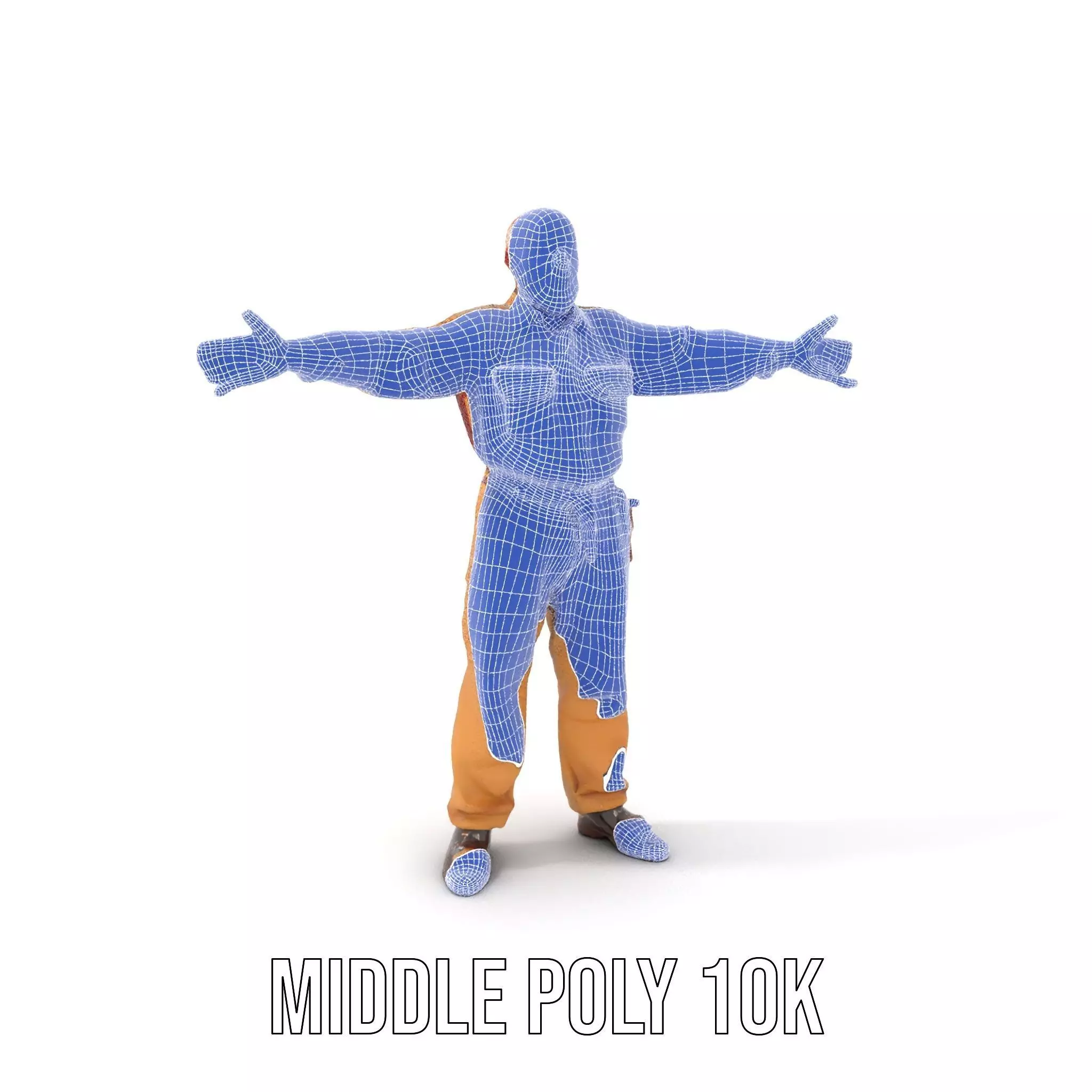 Senior Male Character Model Pack with Textured Outfit Low-poly 3D model_6