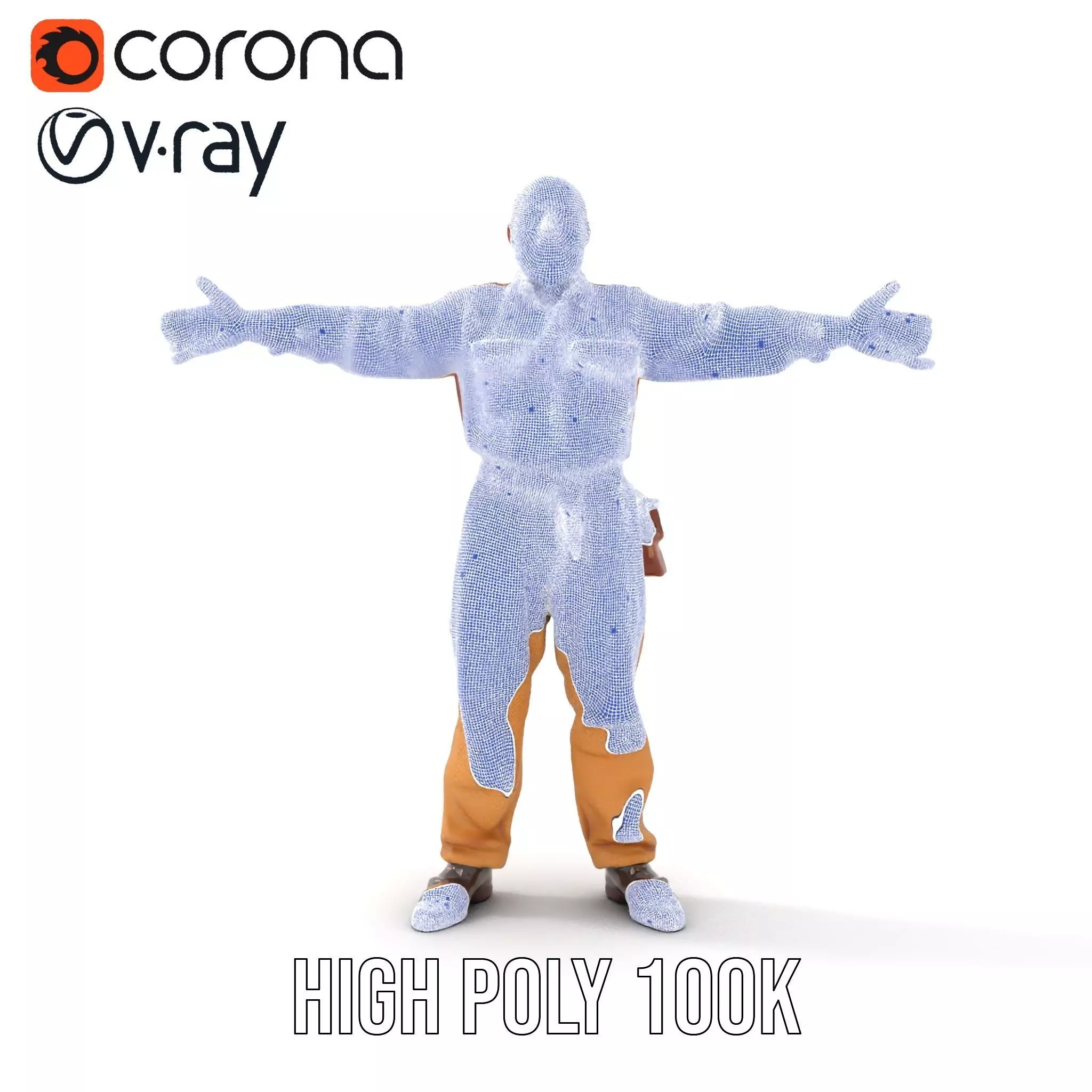 Senior Male Character Model Pack with Textured Outfit Low-poly 3D model_34