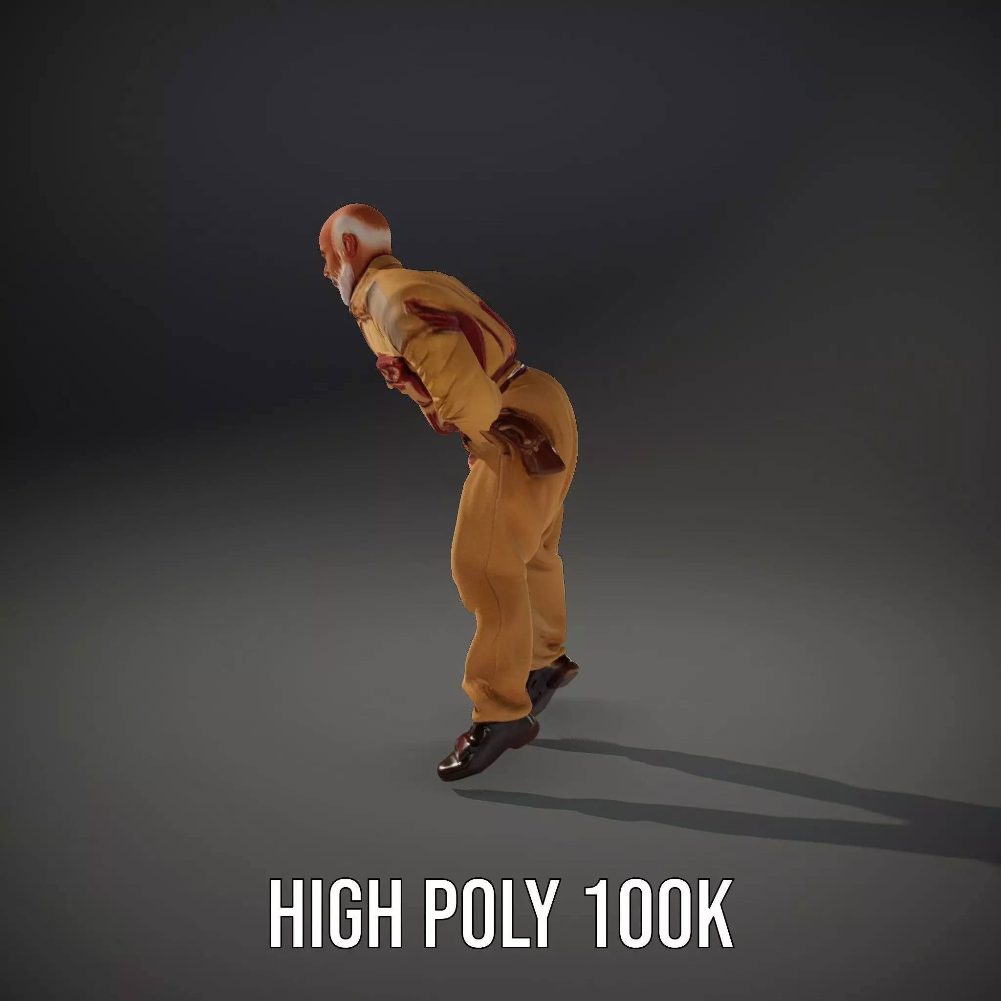 Senior Male Character Model Pack with Textured Outfit Low-poly 3D model_33