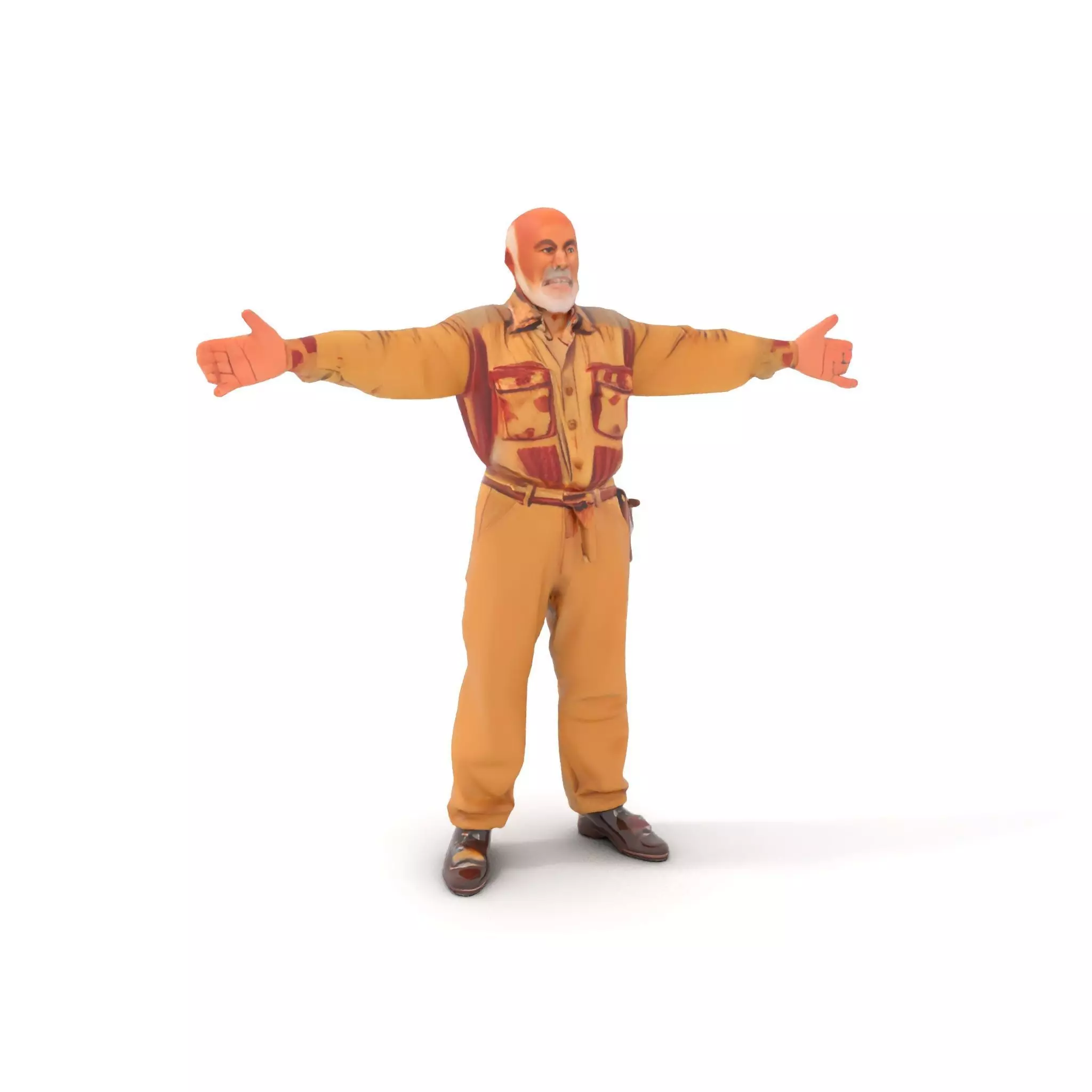 Senior Male Character Model Pack with Textured Outfit Low-poly 3D model_13
