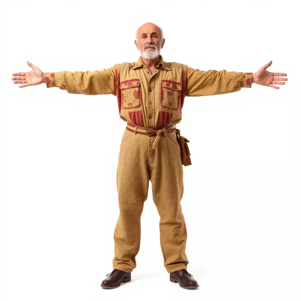 Senior Male Character Model Pack with Textured Outfit Low-poly 3D model_3