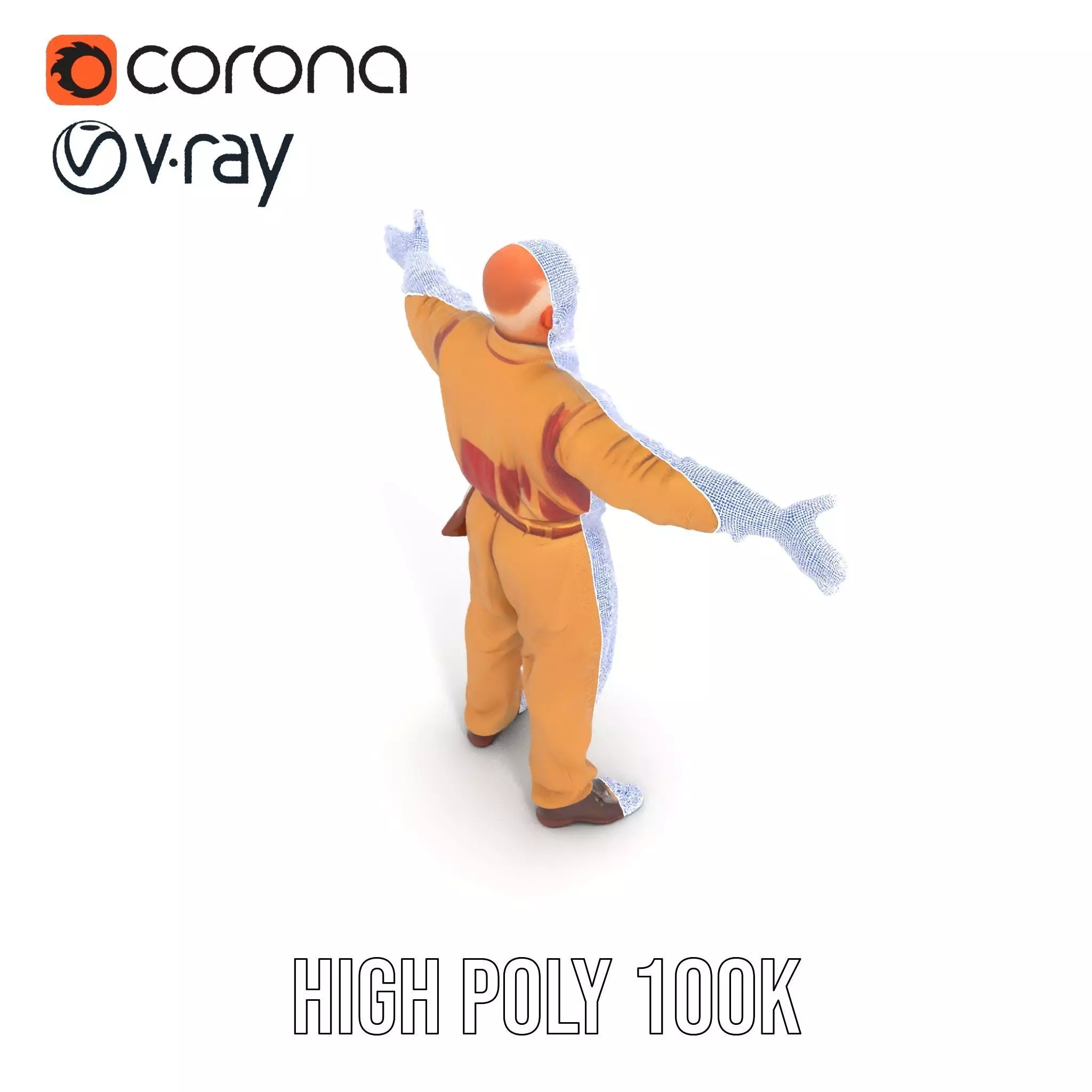 Senior Male Character Model Pack with Textured Outfit Low-poly 3D model_29