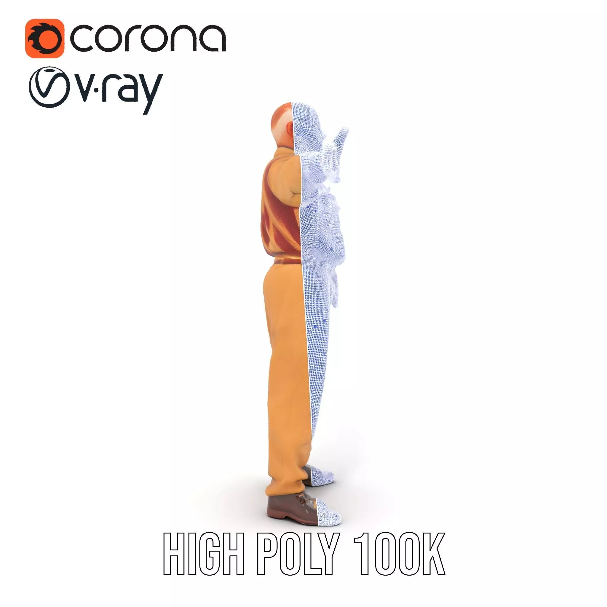 Senior Male Character Model Pack with Textured Outfit Low-poly 3D model_35