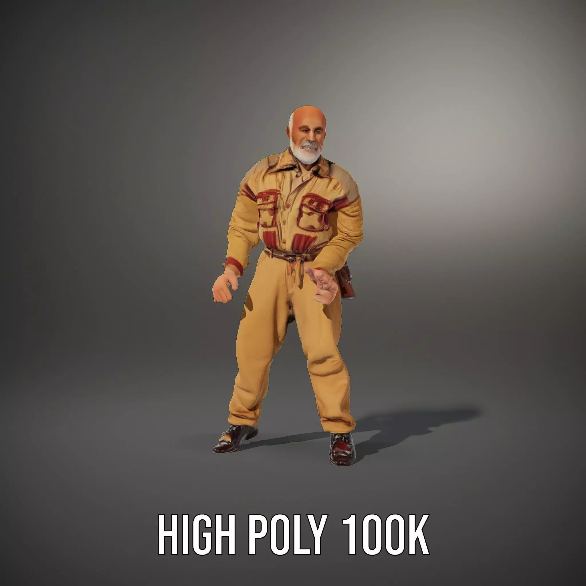 Senior Male Character Model Pack with Textured Outfit Low-poly 3D model_24