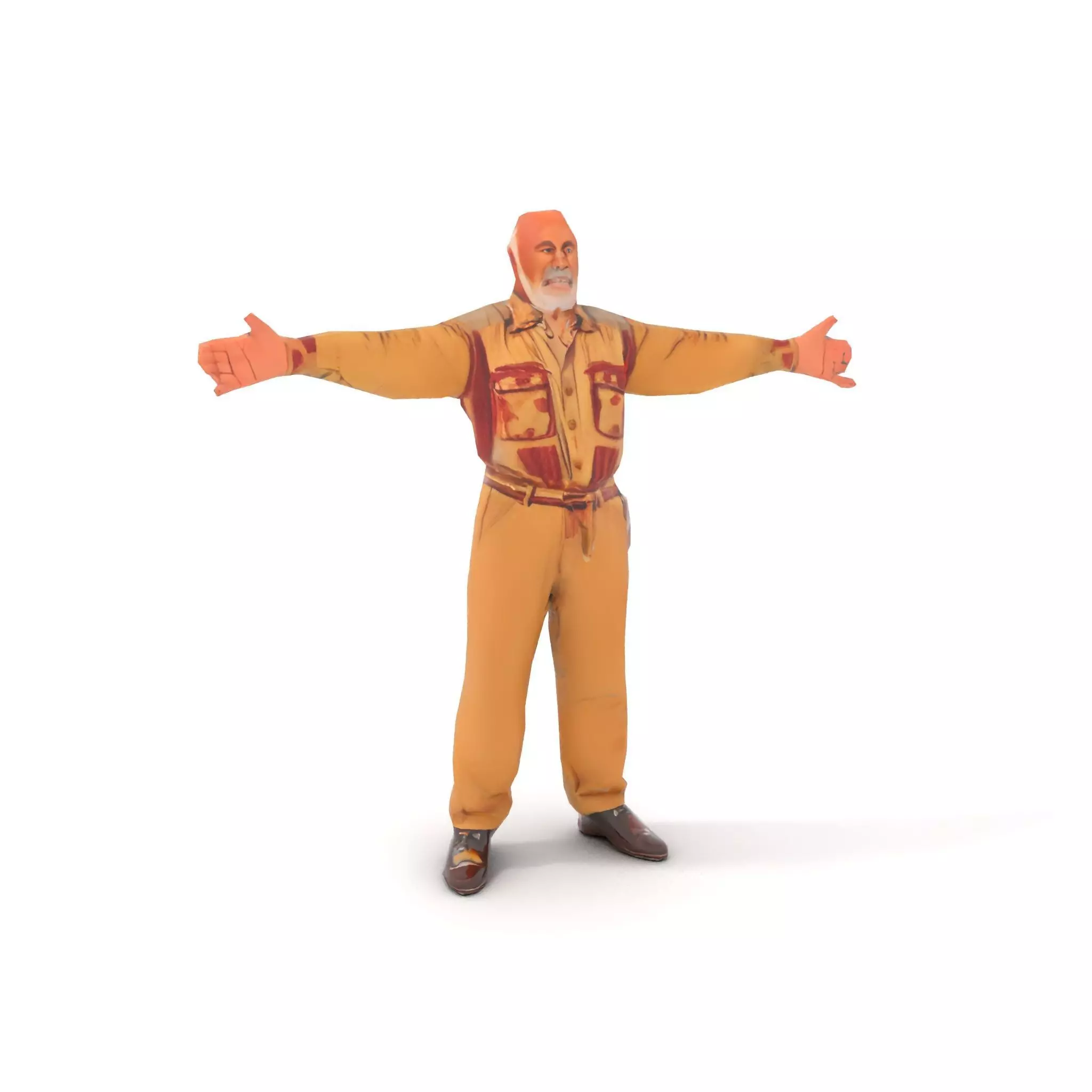 Senior Male Character Model Pack with Textured Outfit Low-poly 3D model_9