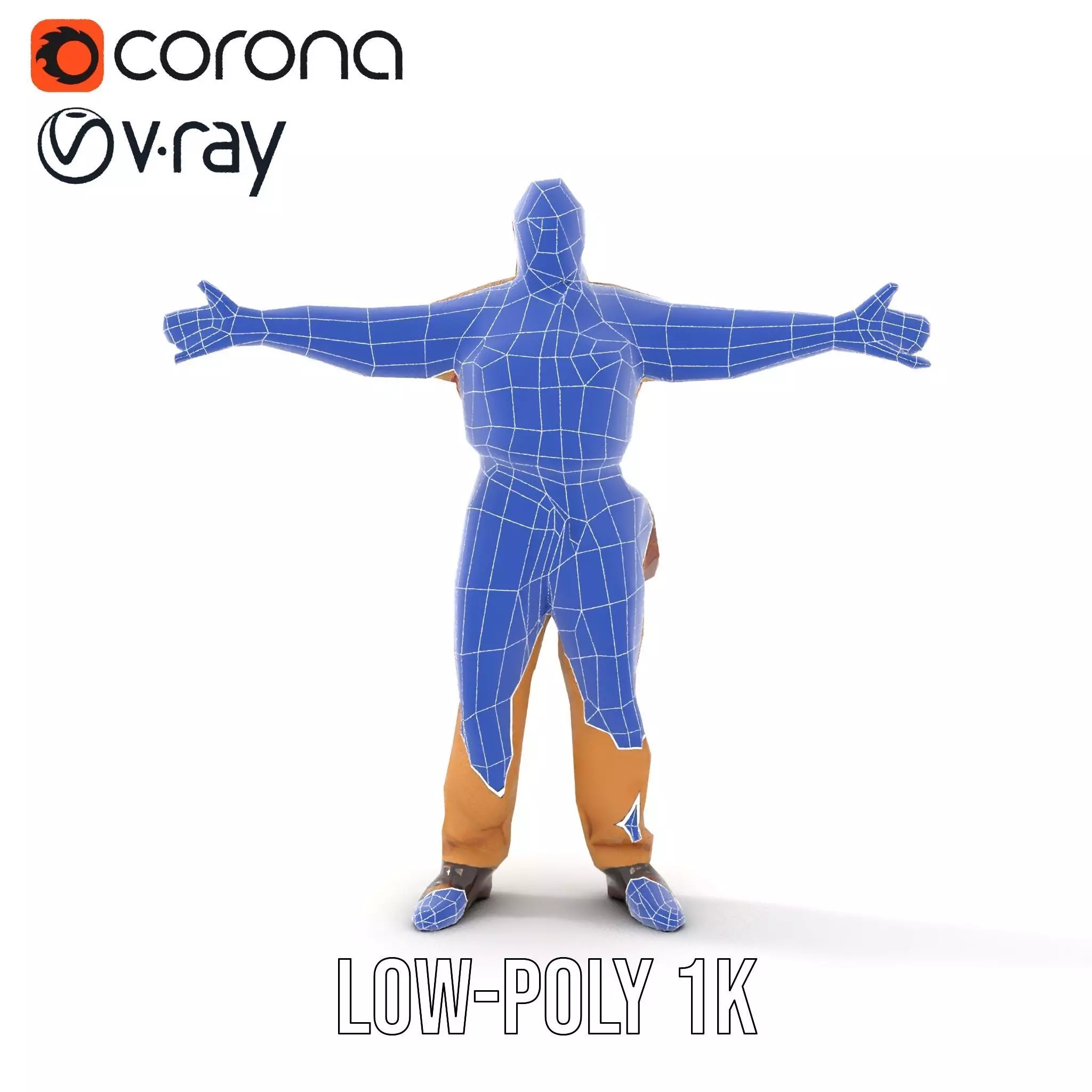 Senior Male Character Model Pack with Textured Outfit Low-poly 3D model_26