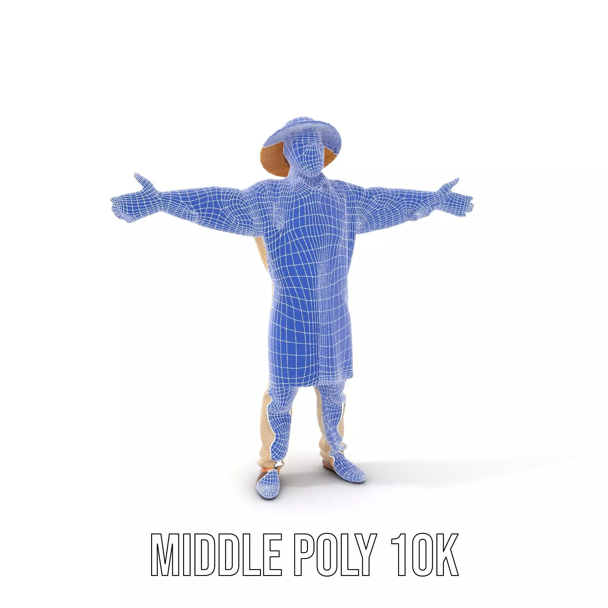 Rural Farmer Character Model Pack with Hat and Robe Low-poly 3D model_27