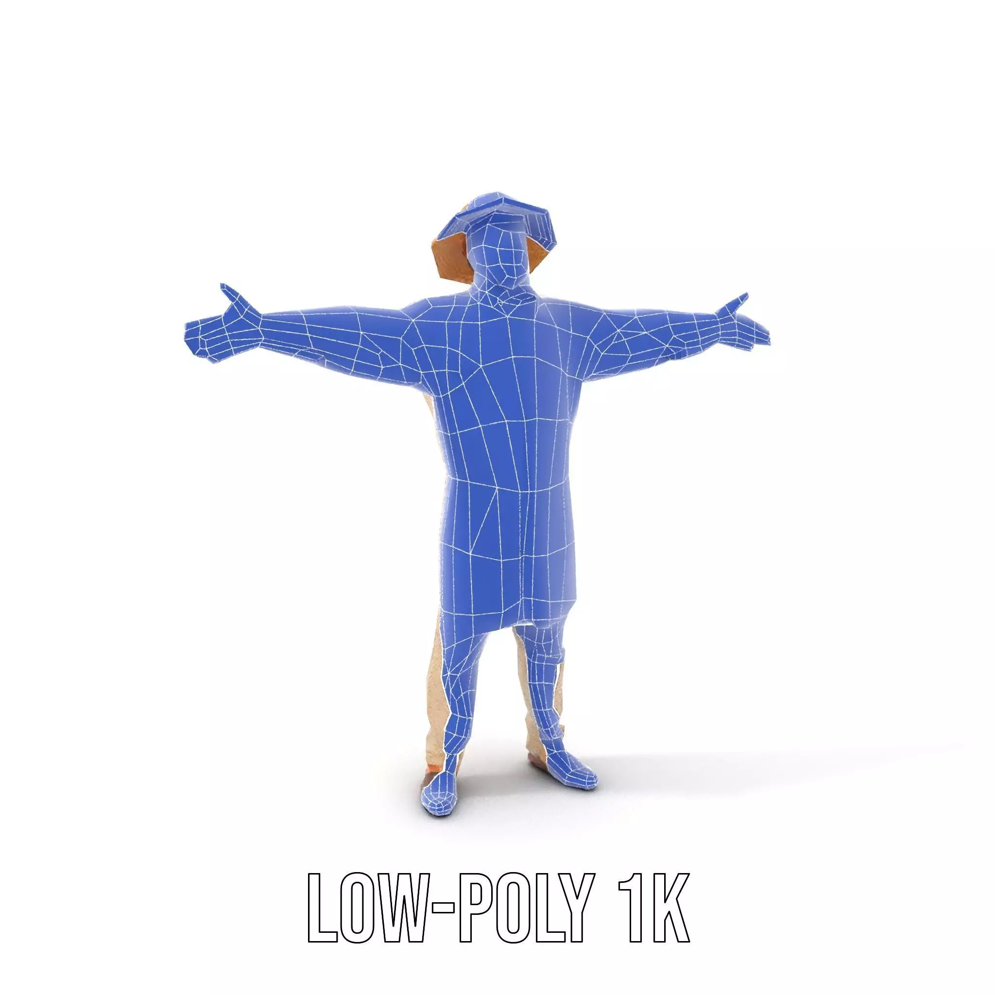 Rural Farmer Character Model Pack with Hat and Robe Low-poly 3D model_28