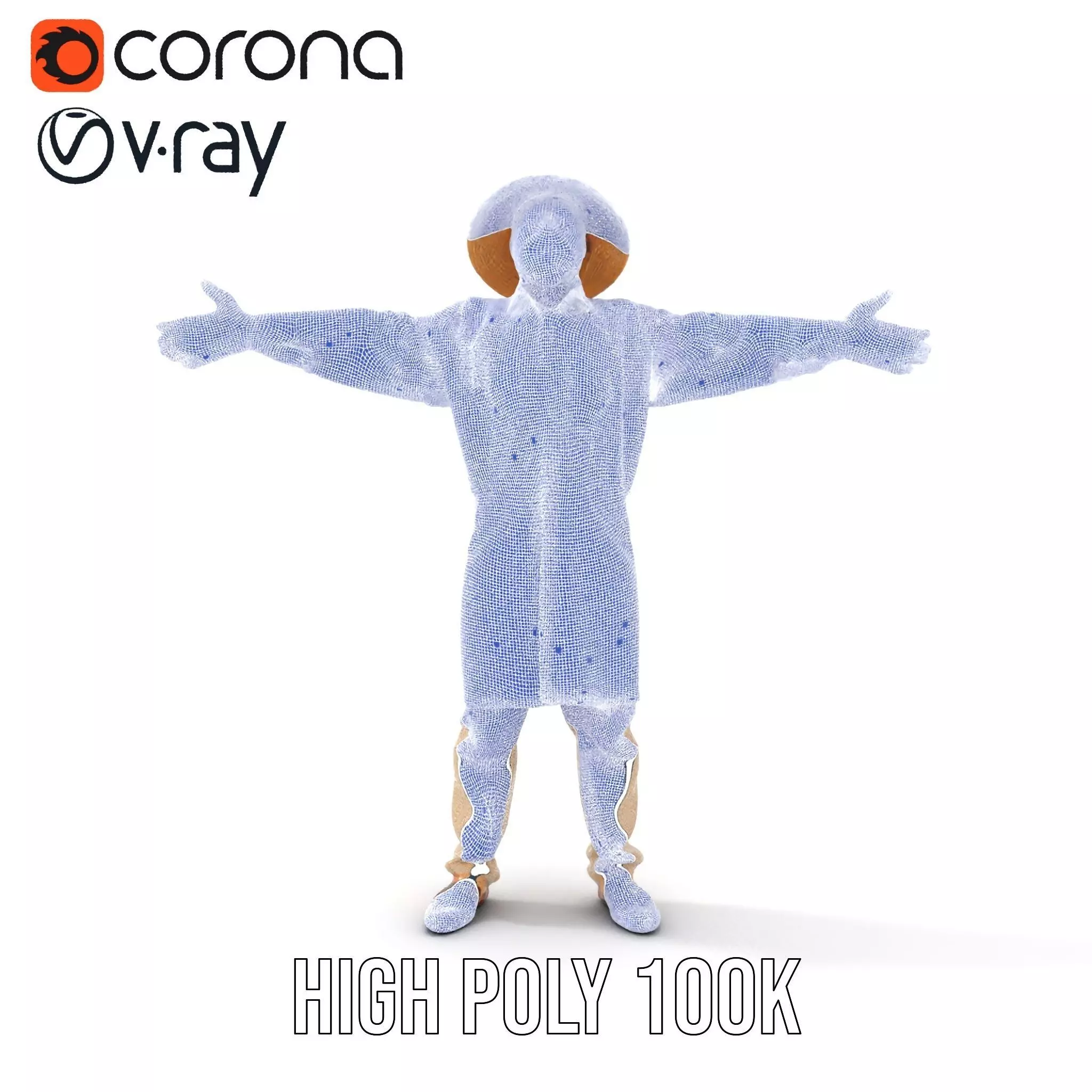 Rural Farmer Character Model Pack with Hat and Robe Low-poly 3D model_29