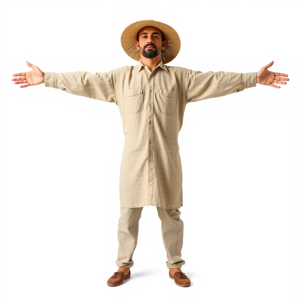 Rural Farmer Character Model Pack with Hat and Robe Low-poly 3D model_3