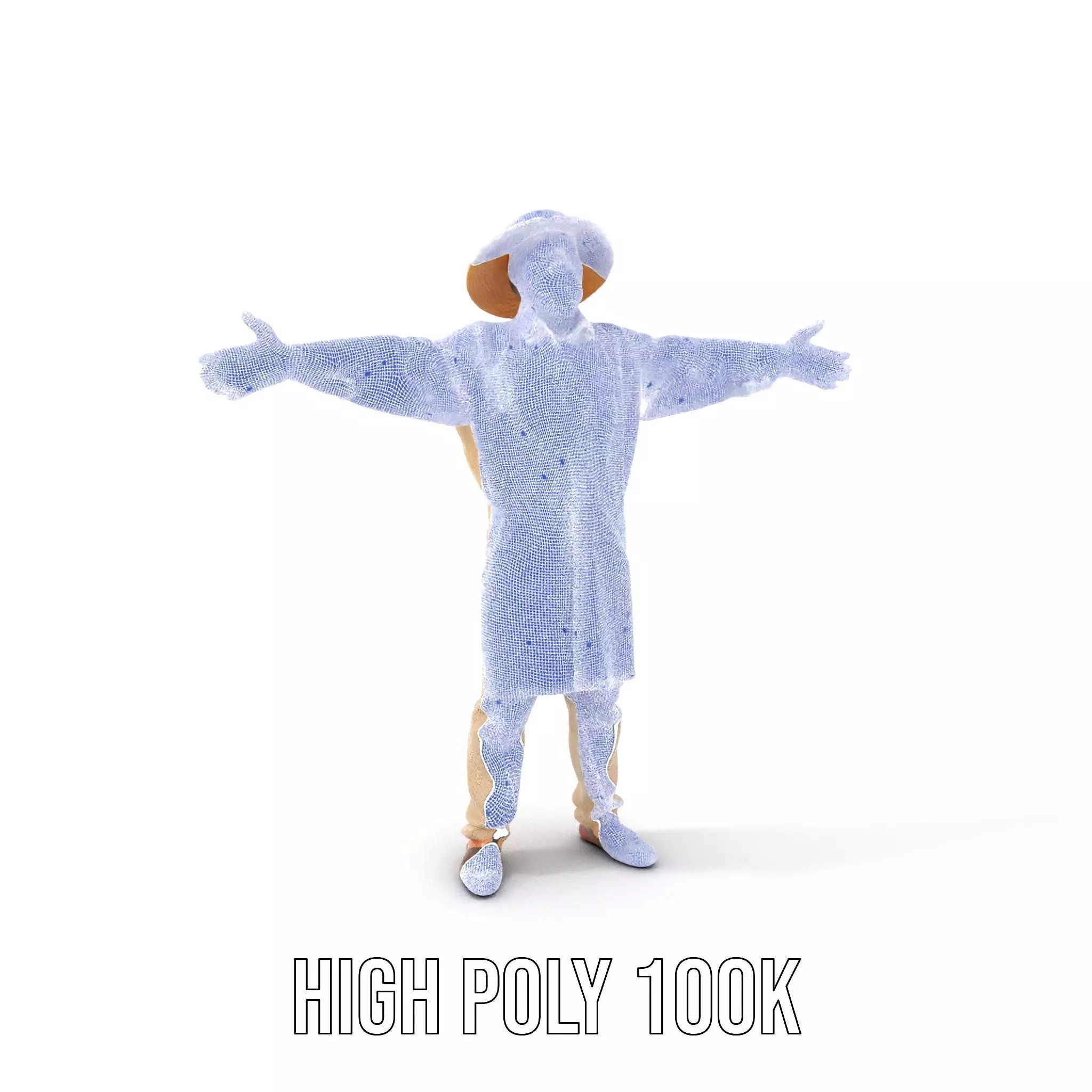 Rural Farmer Character Model Pack with Hat and Robe Low-poly 3D model_5