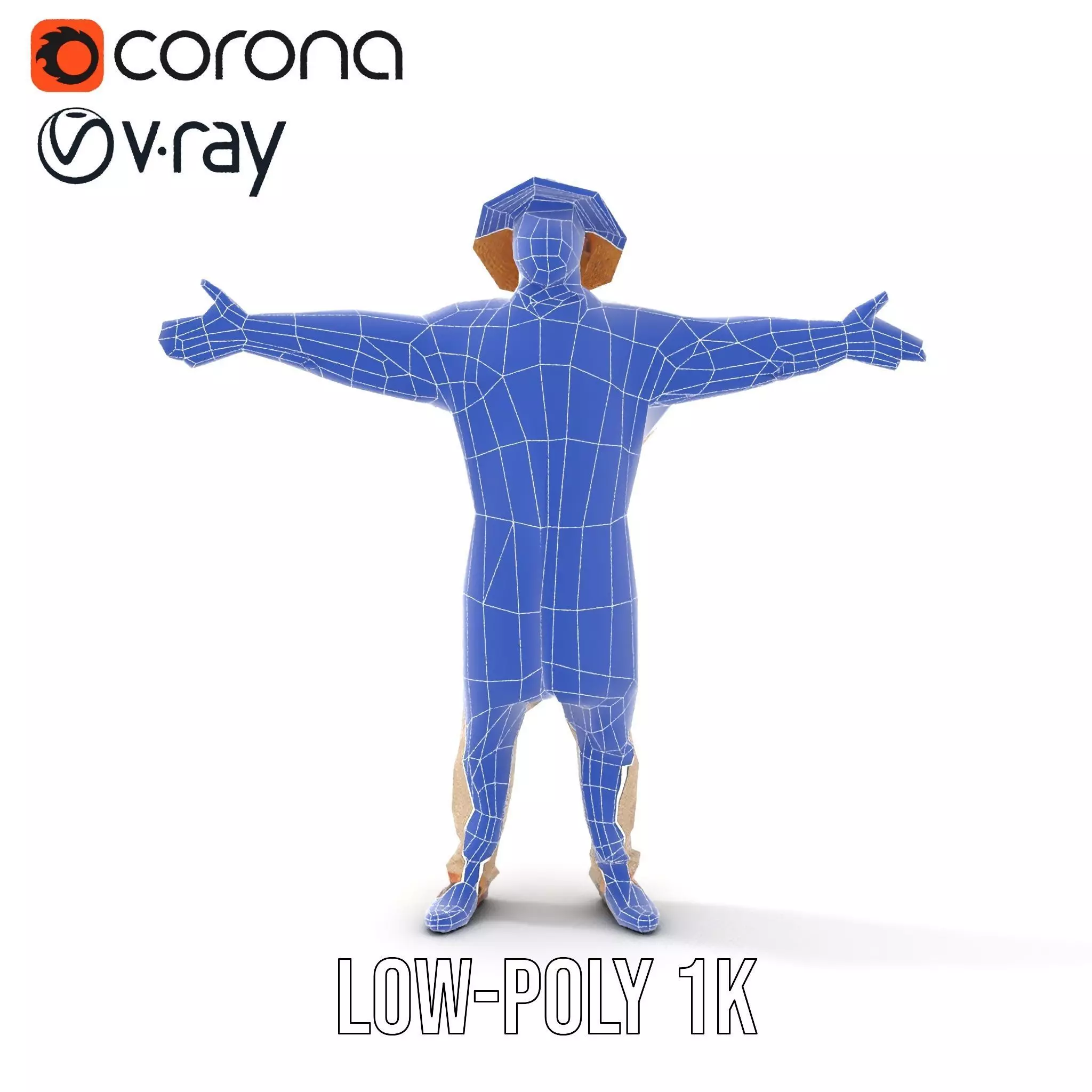 Rural Farmer Character Model Pack with Hat and Robe Low-poly 3D model_12