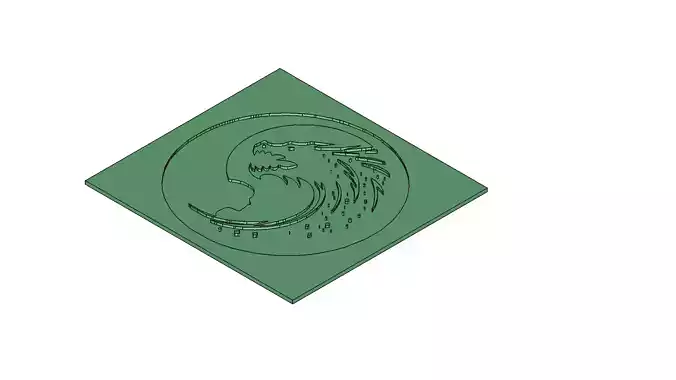 Dragon and  Girl Silhouette Mold for Casting