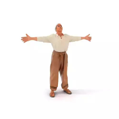 Casual Attire Elderly Woman Model Pack Low-poly 3D model