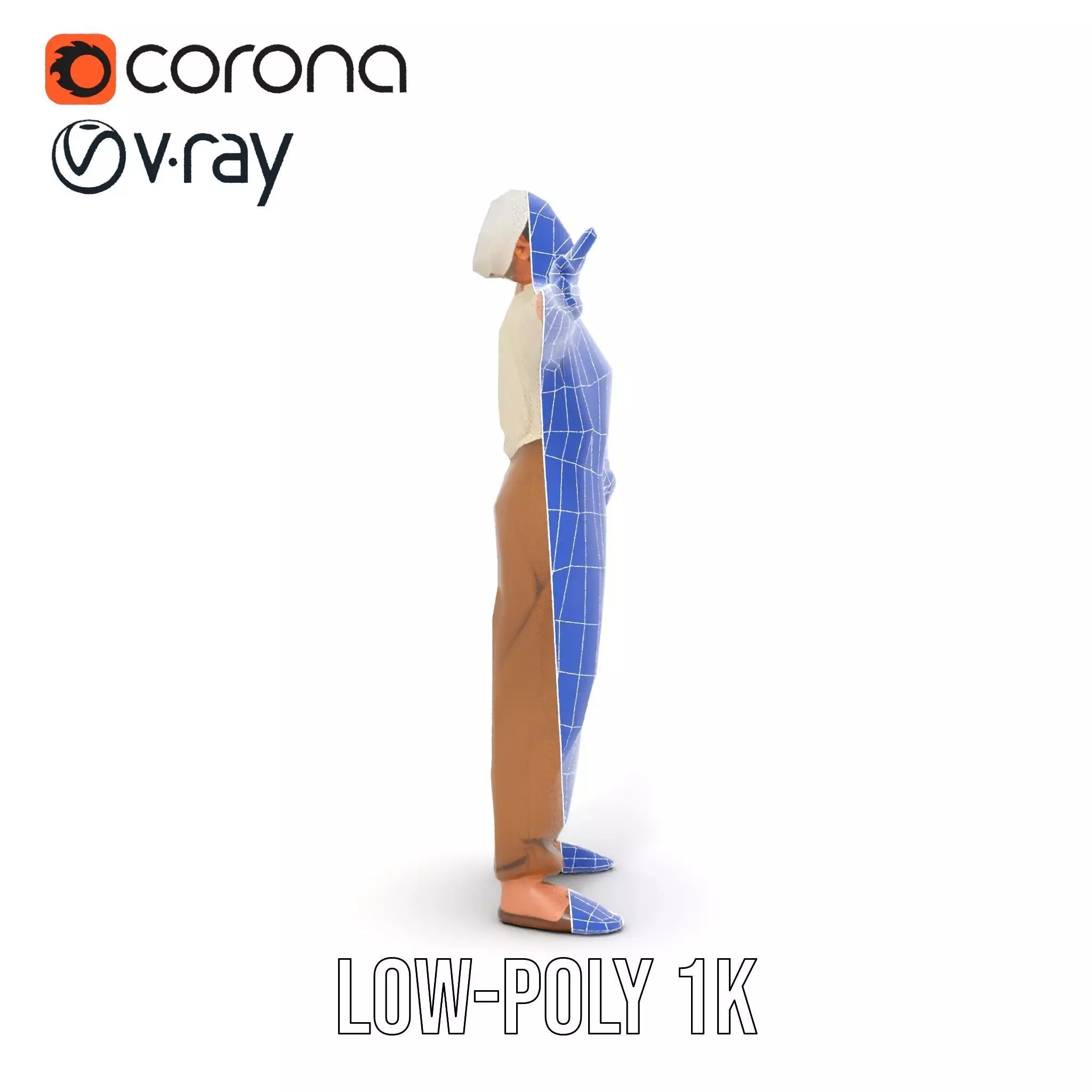 Casual Attire Elderly Woman Model Pack Low-poly 3D model_17