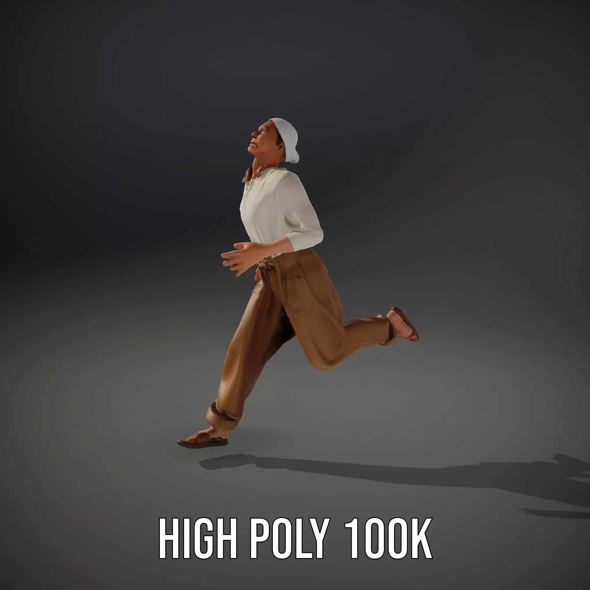 Casual Attire Elderly Woman Model Pack Low-poly 3D model_35