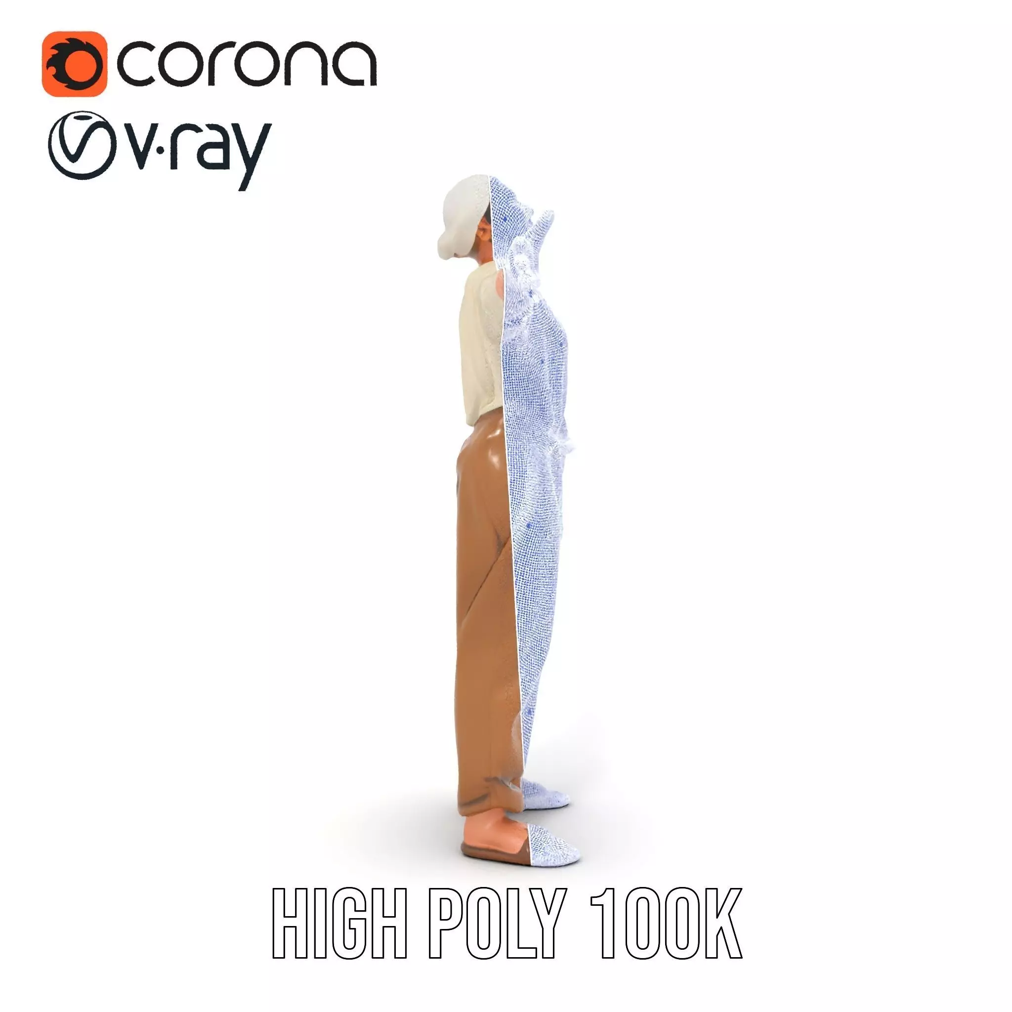 Casual Attire Elderly Woman Model Pack Low-poly 3D model_33