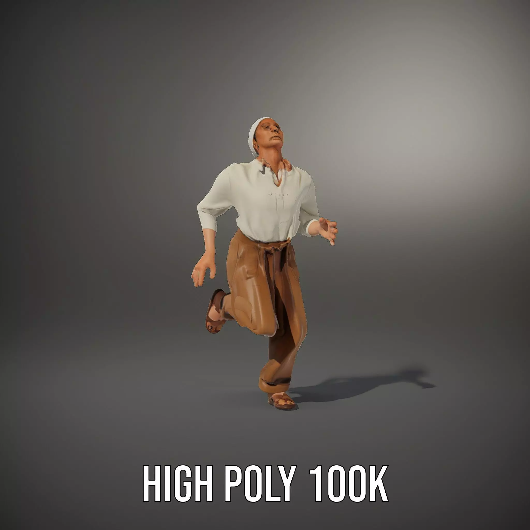 Casual Attire Elderly Woman Model Pack Low-poly 3D model_34