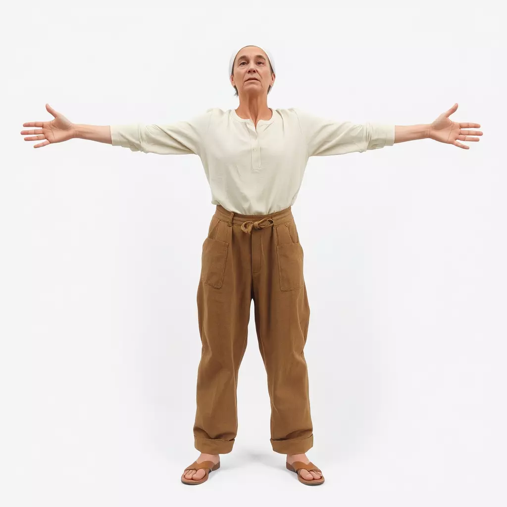 Casual Attire Elderly Woman Model Pack Low-poly 3D model_3