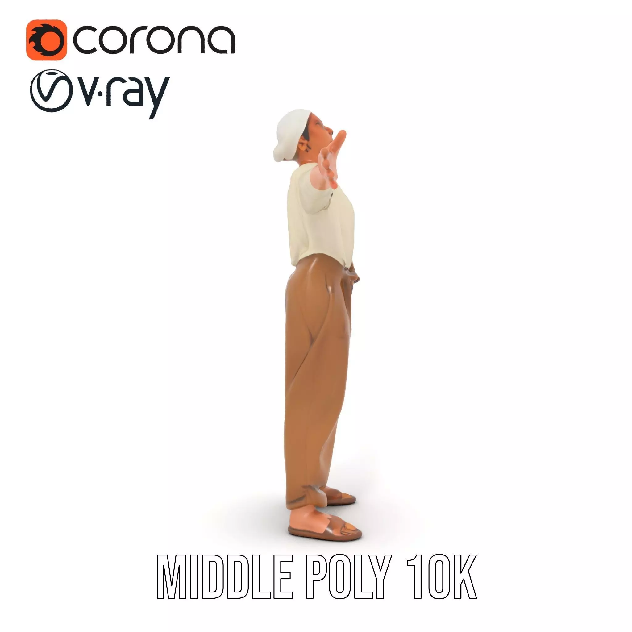 Casual Attire Elderly Woman Model Pack Low-poly 3D model_19