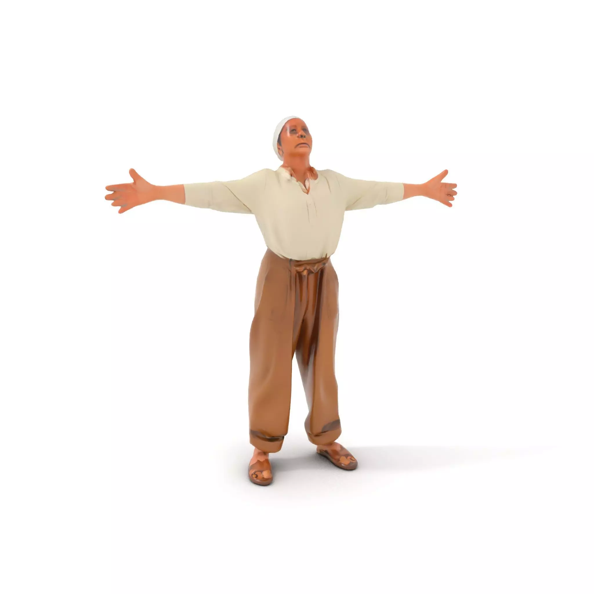 Casual Attire Elderly Woman Model Pack Low-poly 3D model_10