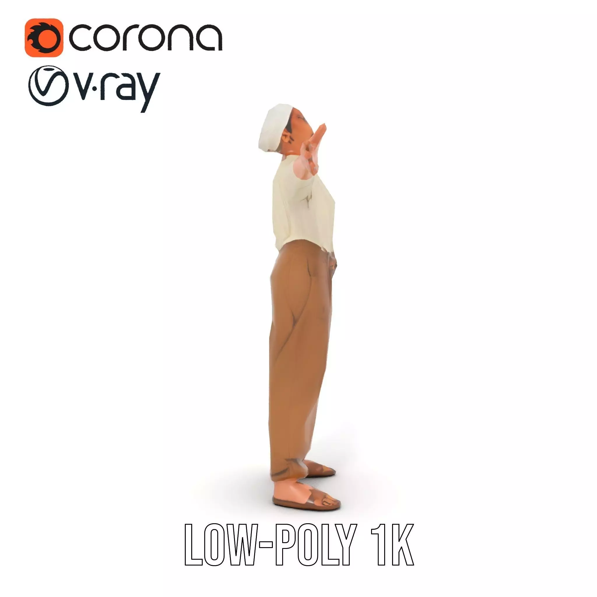 Casual Attire Elderly Woman Model Pack Low-poly 3D model_23