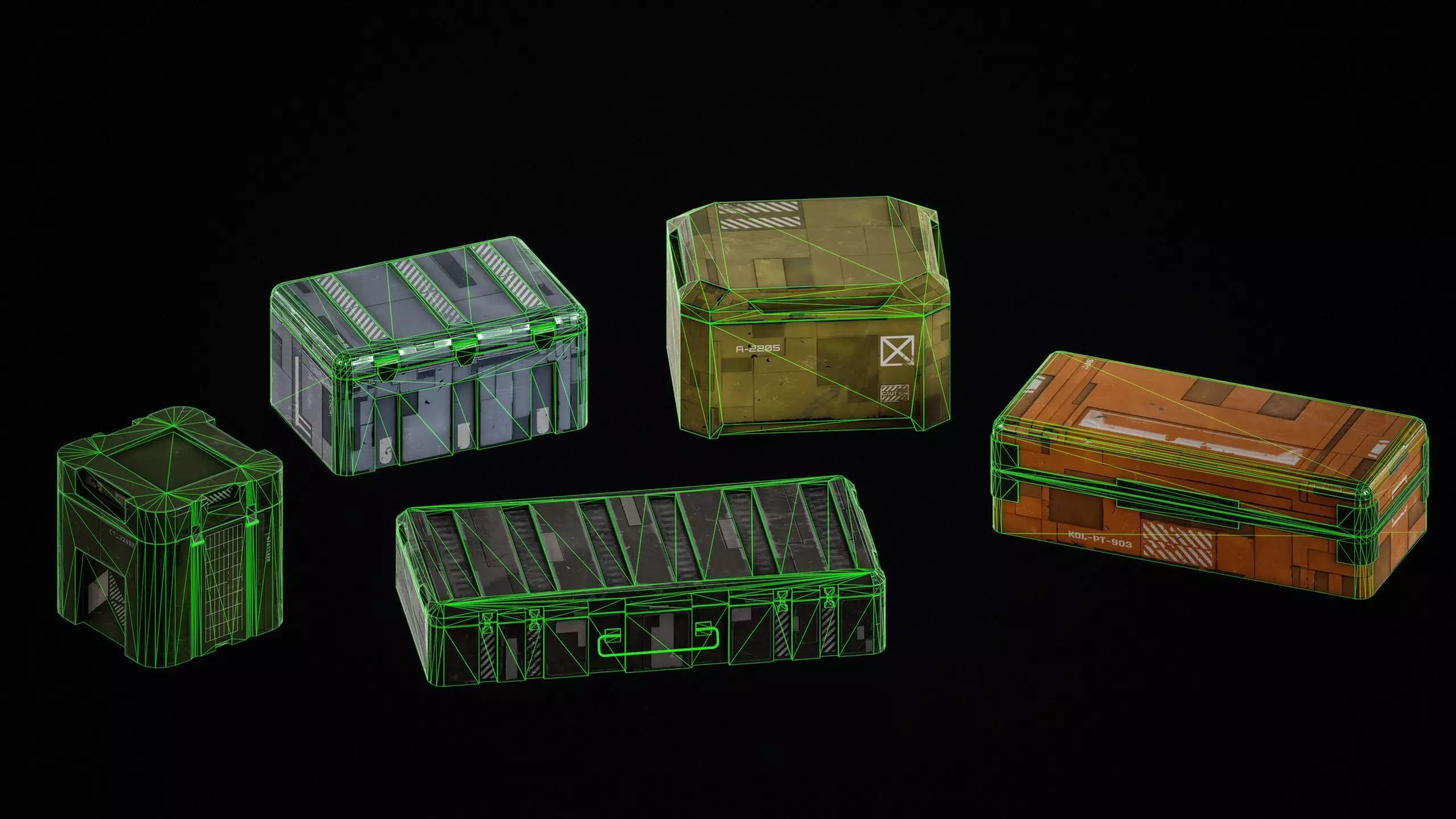 SciFi Crates Pack 3D Model Collection_24