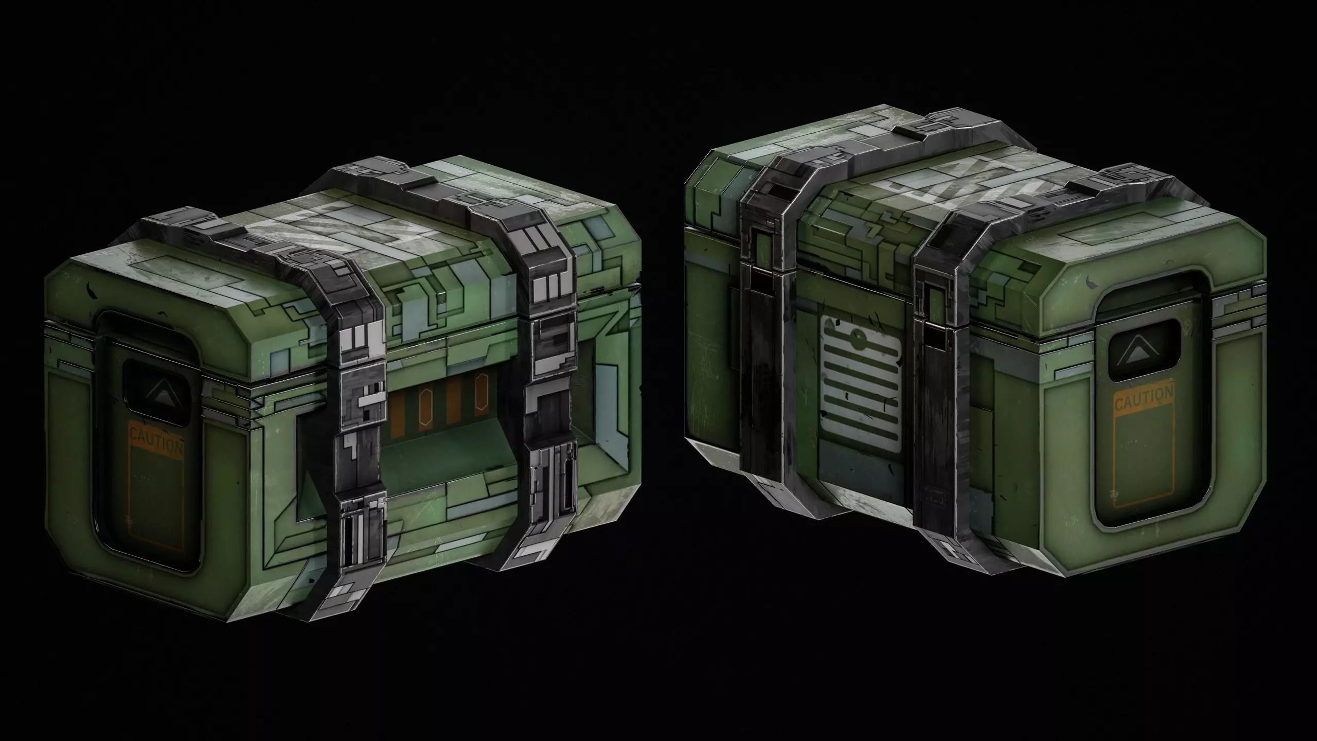 SciFi Crates Pack 3D Model Collection_11