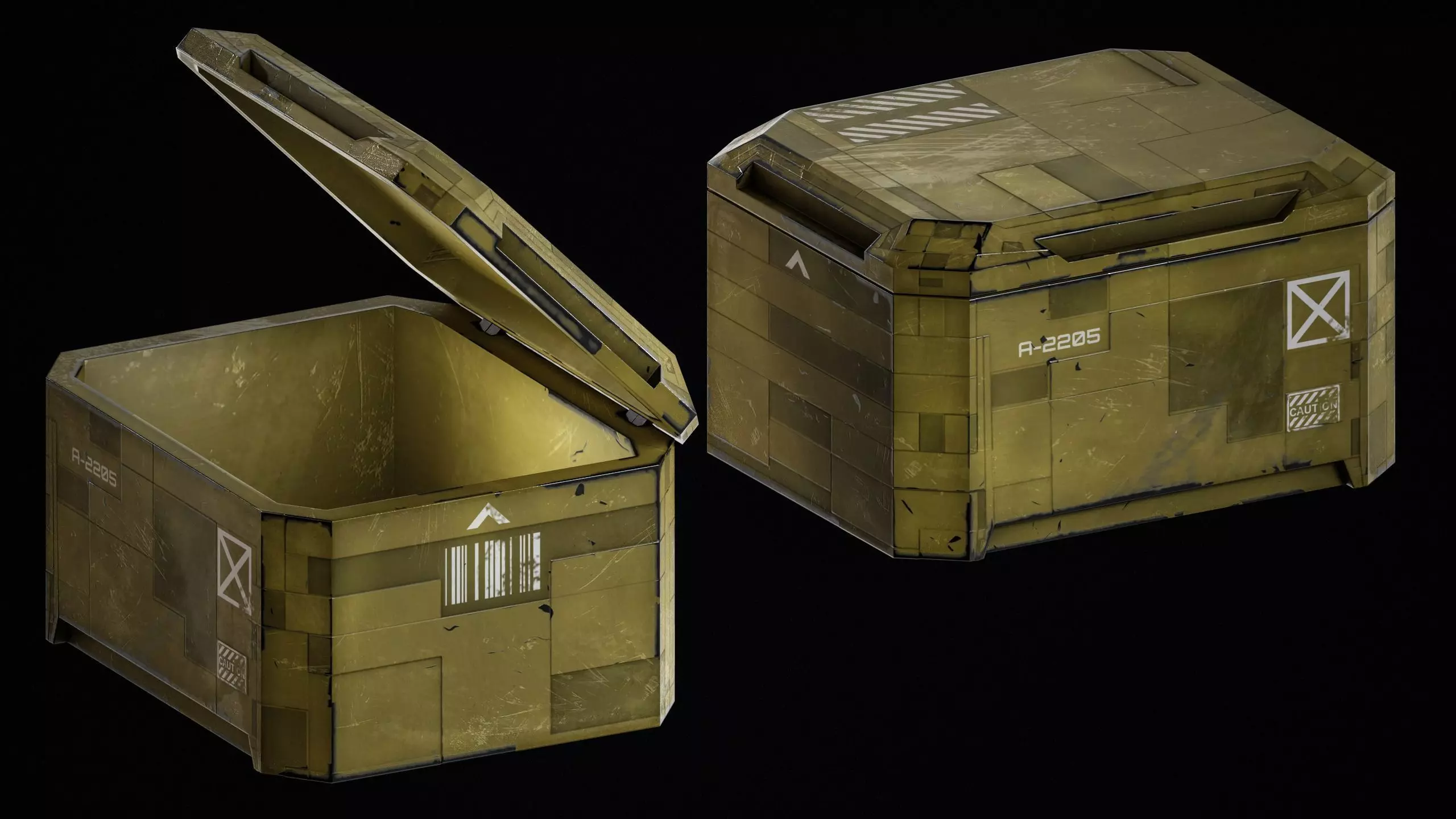 SciFi Crates Pack 3D Model Collection_20
