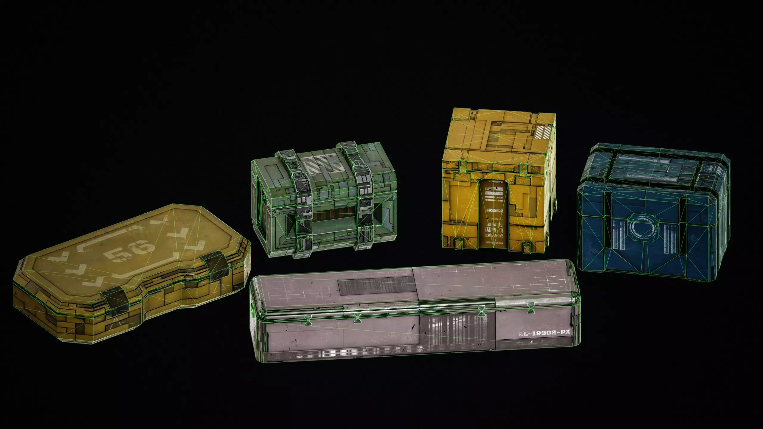 SciFi Crates Pack 3D Model Collection_23