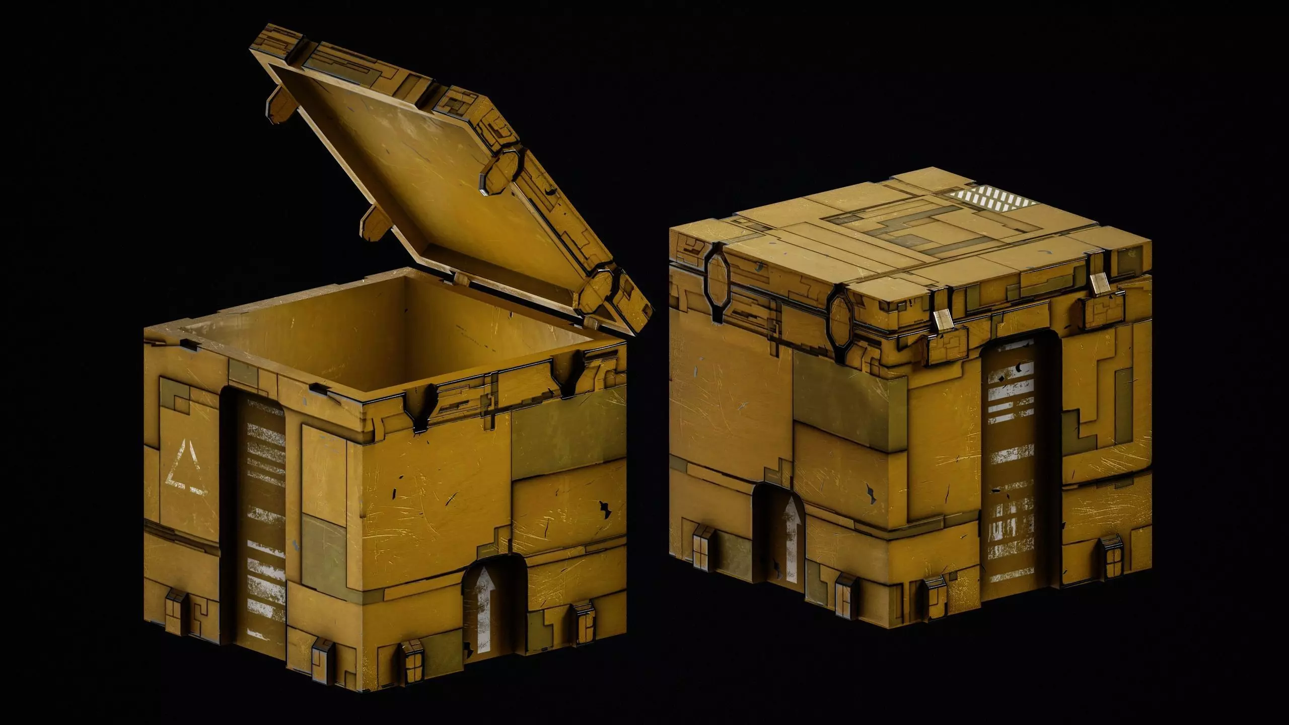 SciFi Crates Pack 3D Model Collection_6