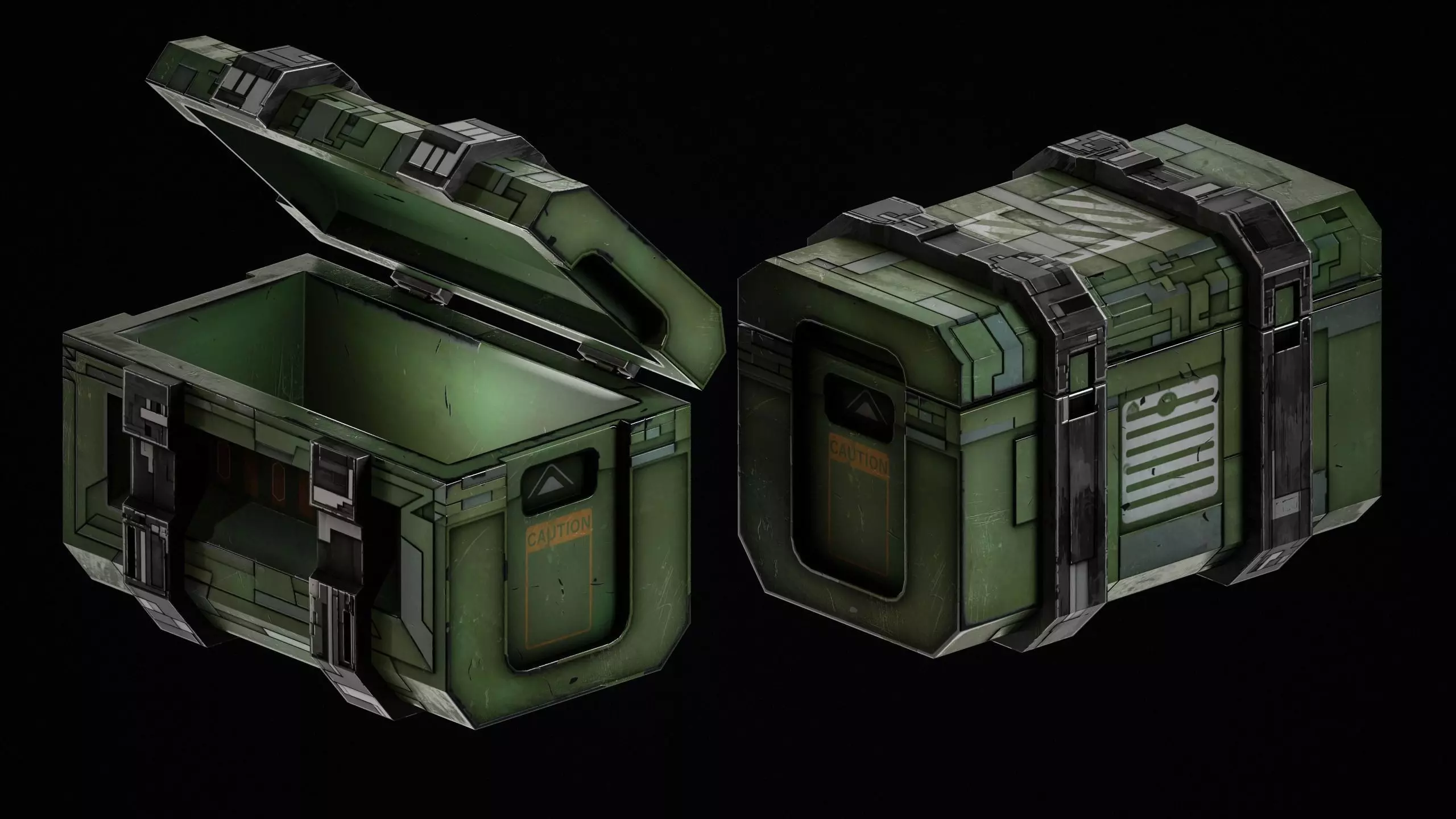 SciFi Crates Pack 3D Model Collection_12