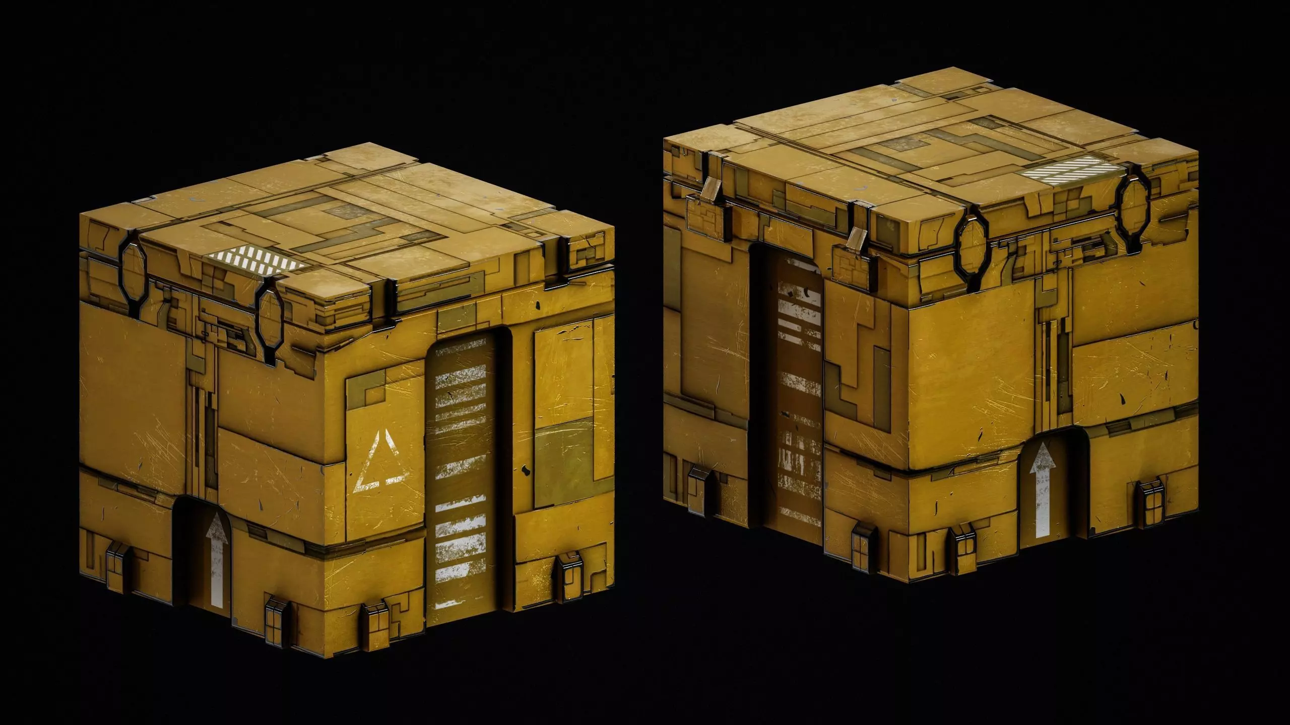 SciFi Crates Pack 3D Model Collection_5