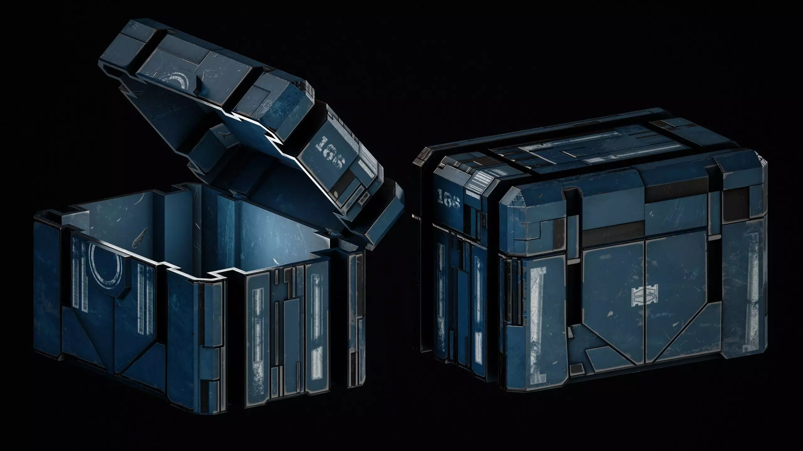 SciFi Crates Pack 3D Model Collection_10
