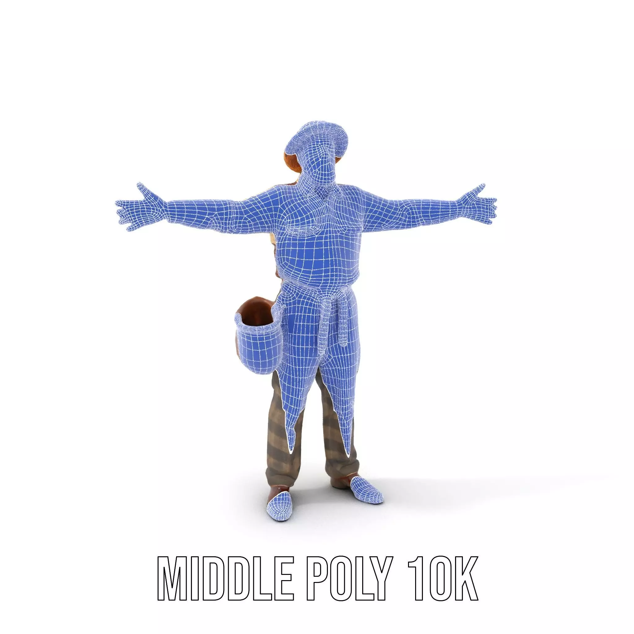 Elderly Man in Traditional Outfit Model Pack Low-poly 3D model_22